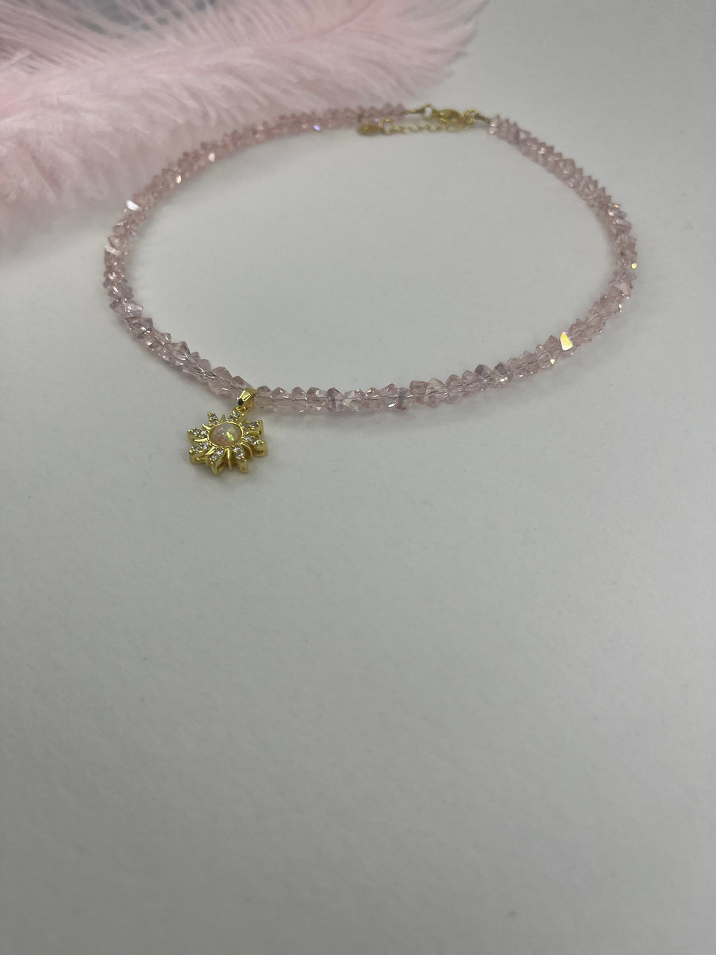 Sun Crystal Choker Necklace – 18K Gold Plated