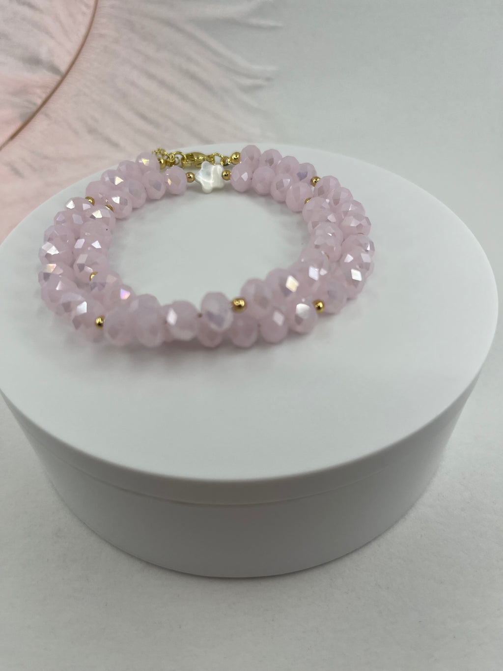 Pink Crystal Choker Necklace – 18K Gold Plated clasp