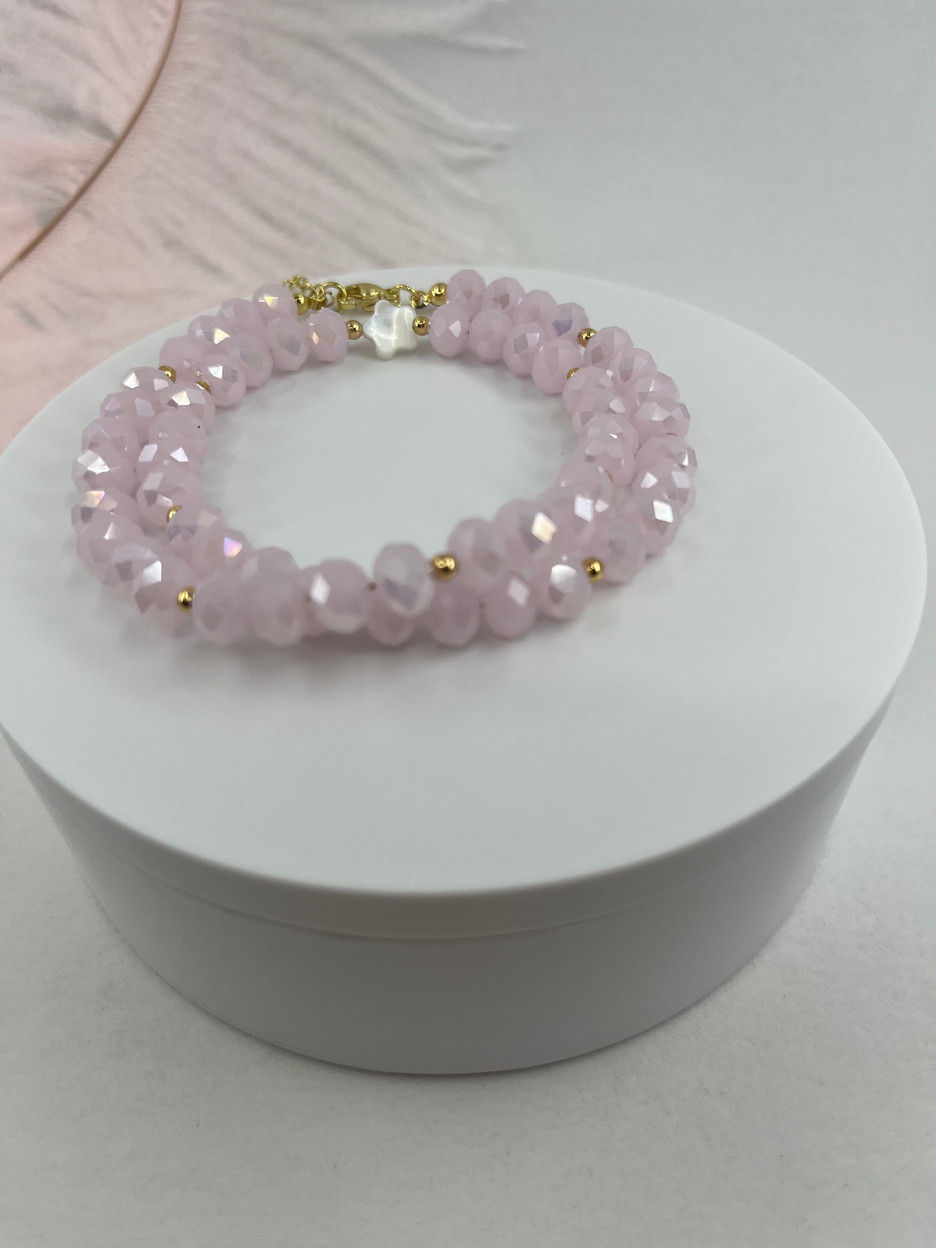 Pink Crystal Choker Necklace – 18K Gold Plated clasp