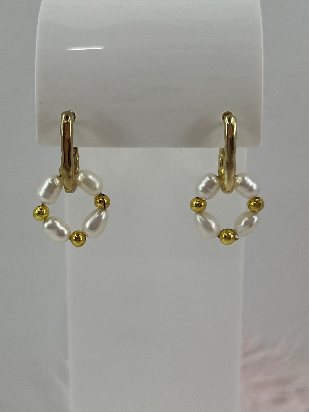 Natural Pearl Gold Earrings