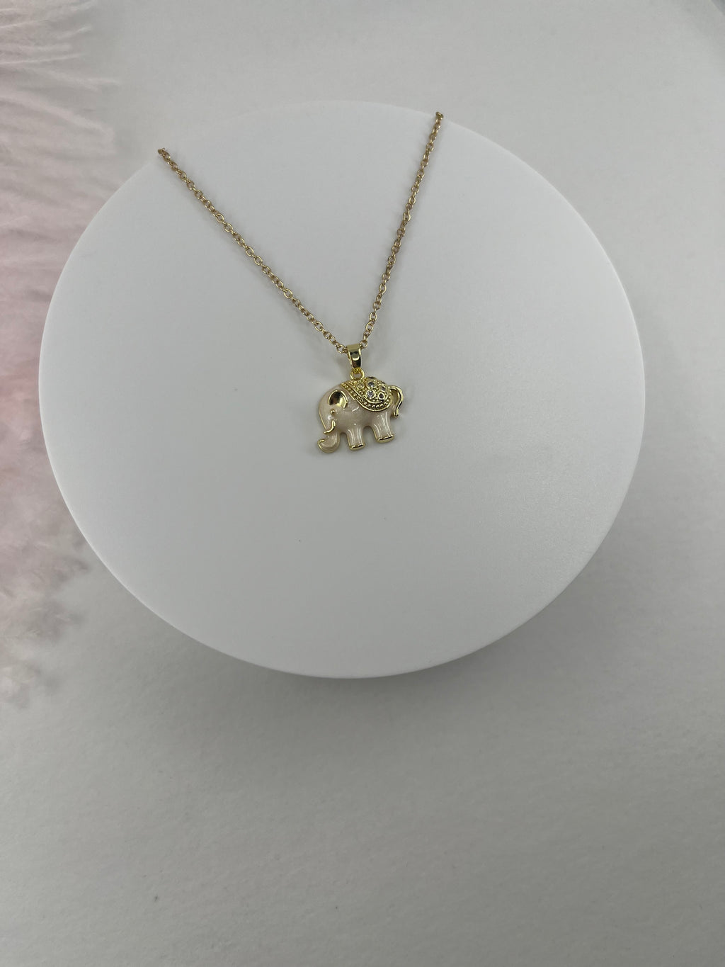 Elephant choker necklace, 18k gold plated