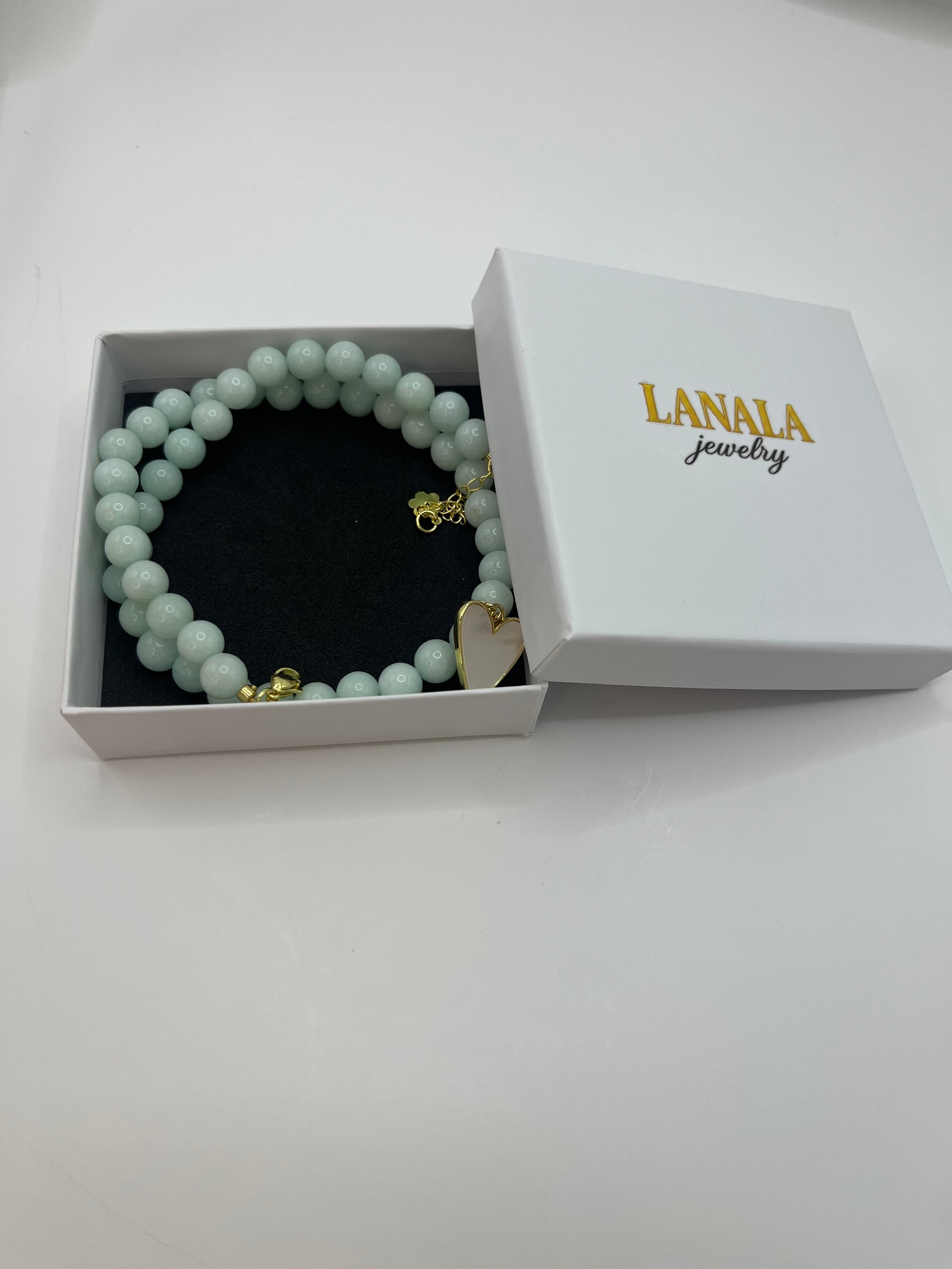 Natural Malaysia Jade Necklace with 18K Gold Heart Pendant