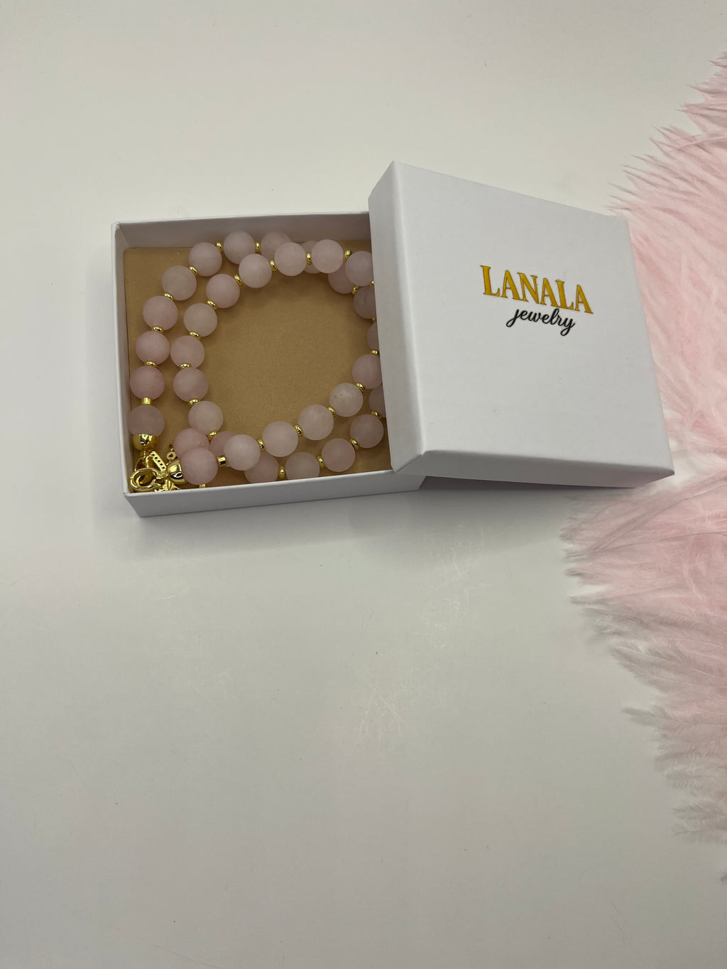 Set: Rose Quartz Necklace and Earrings