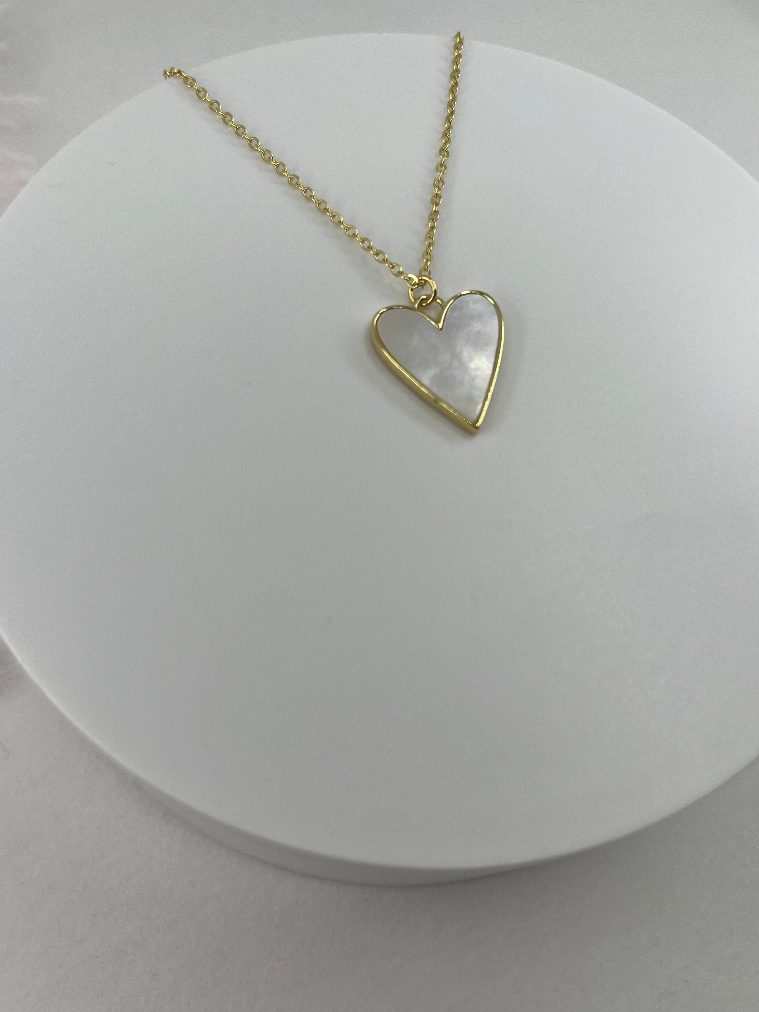 Heart Shell Necklace, Real 16K Gold Plated