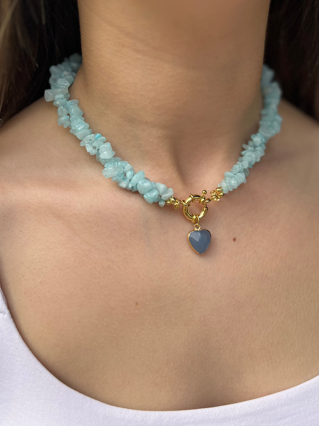 Natural Jade Necklace with Jade heart pendant