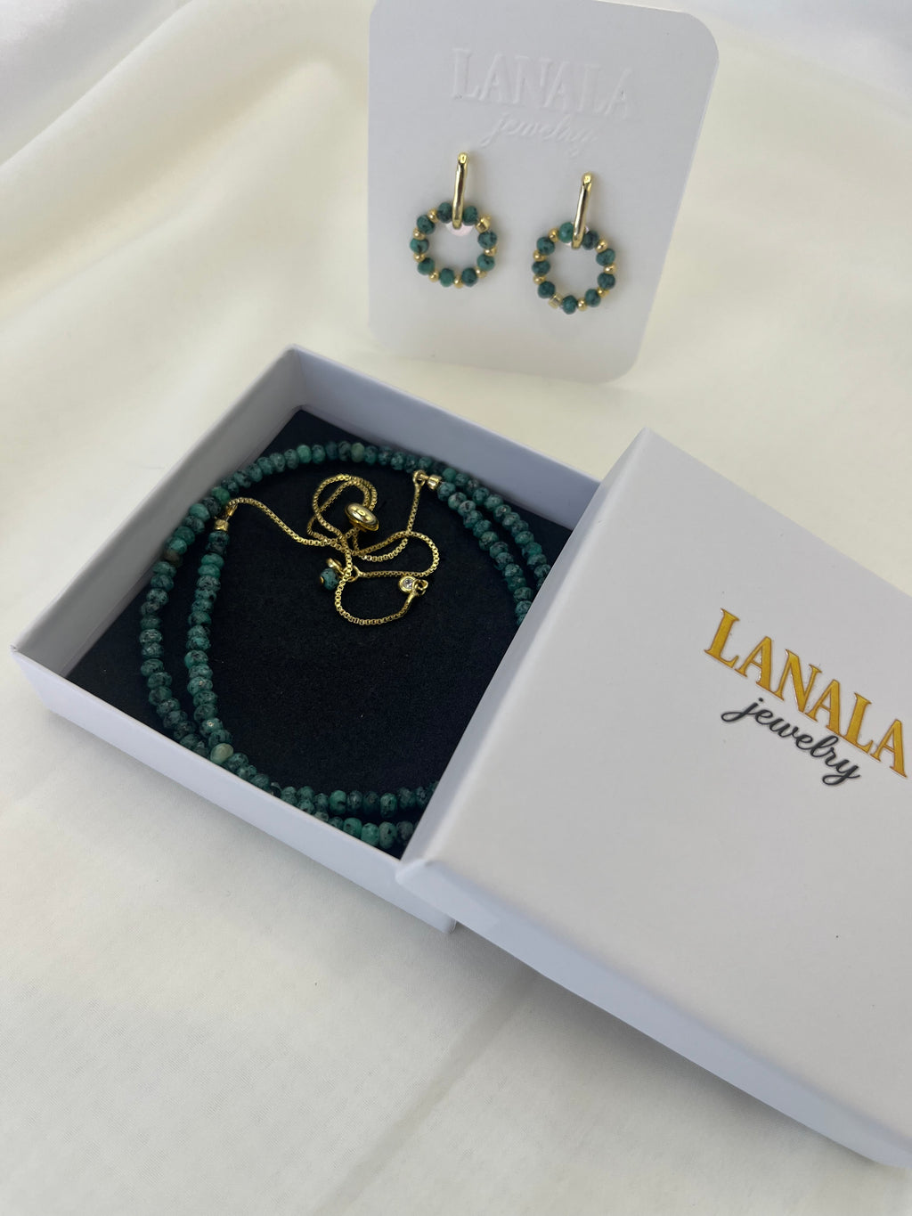 Natural Malaysia Jade Y-Necklace & Earrings Set