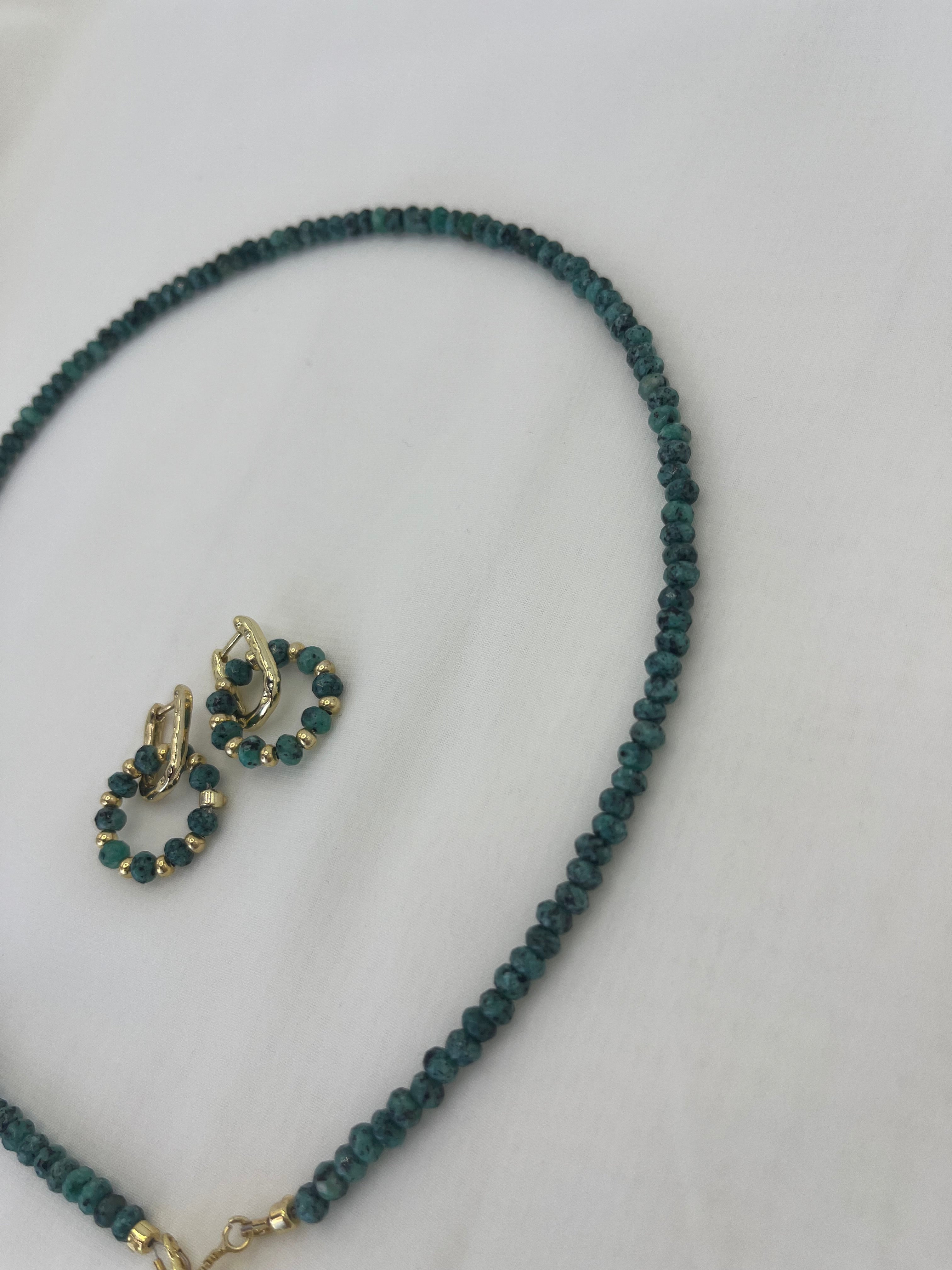 Natural Malaysia Jade Y-Necklace & Earrings Set