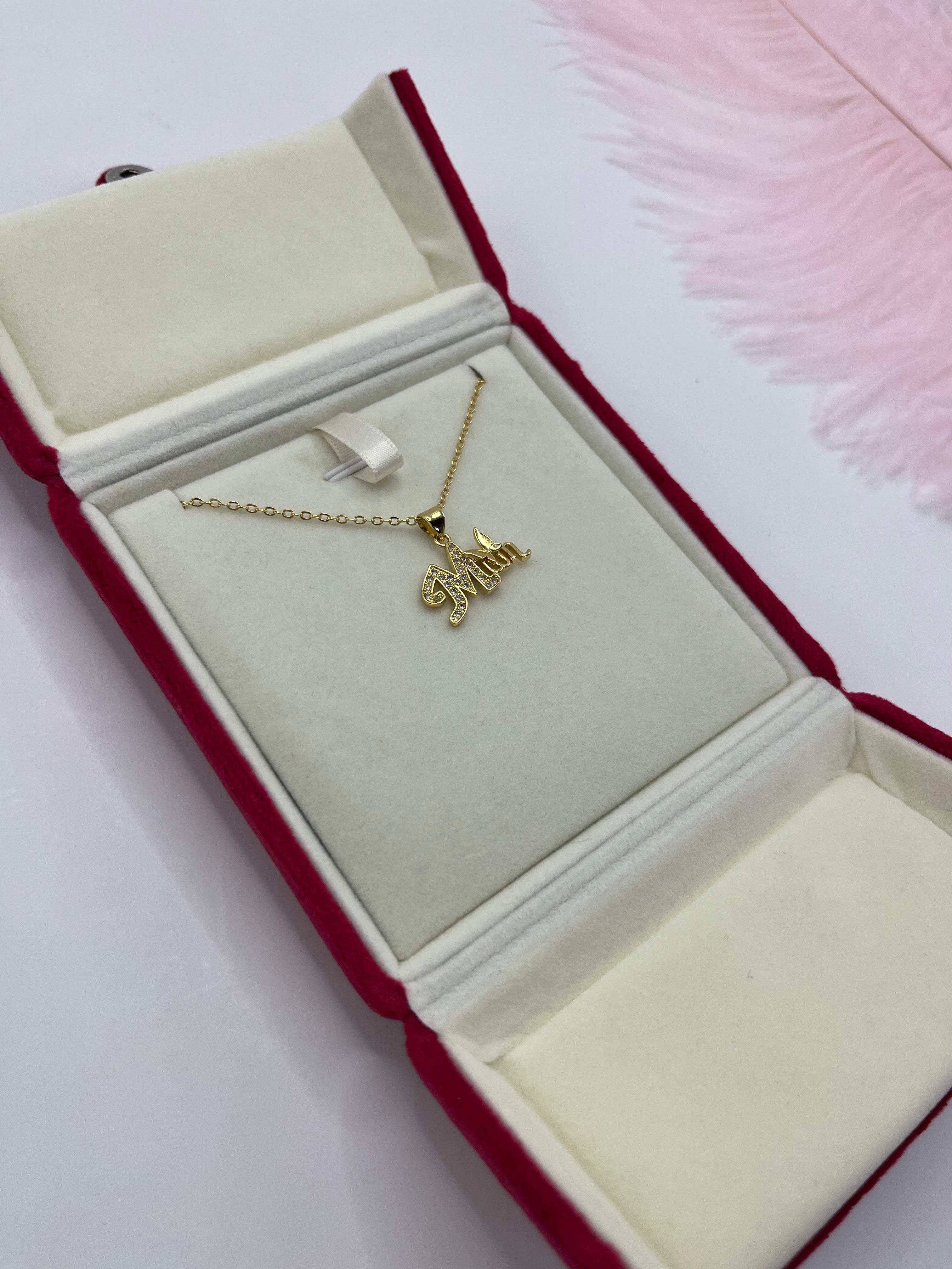 Mothers Necklace, pendant  Real 18K Gold Plated