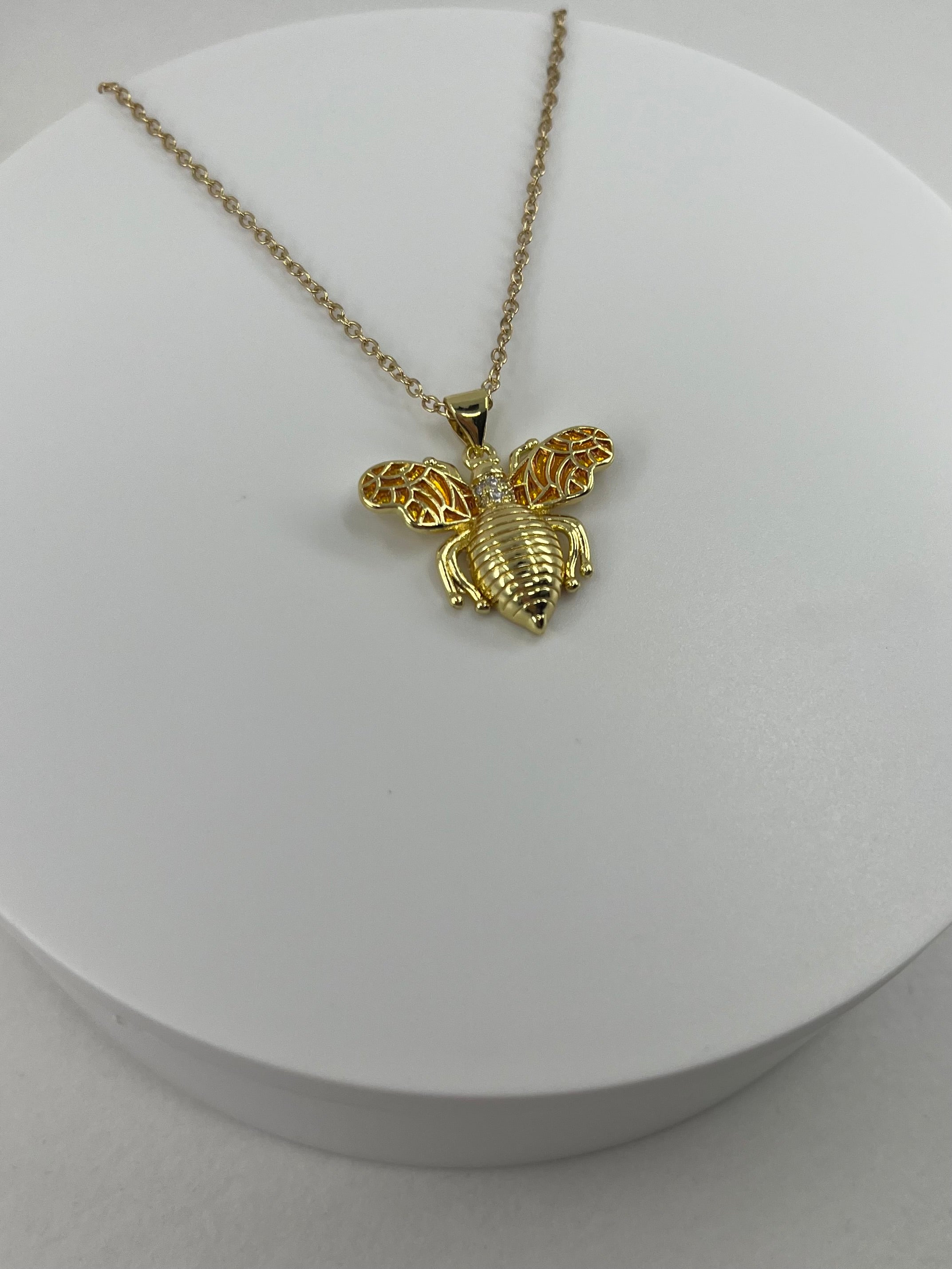 Bee choker necklace, 18k gold plated