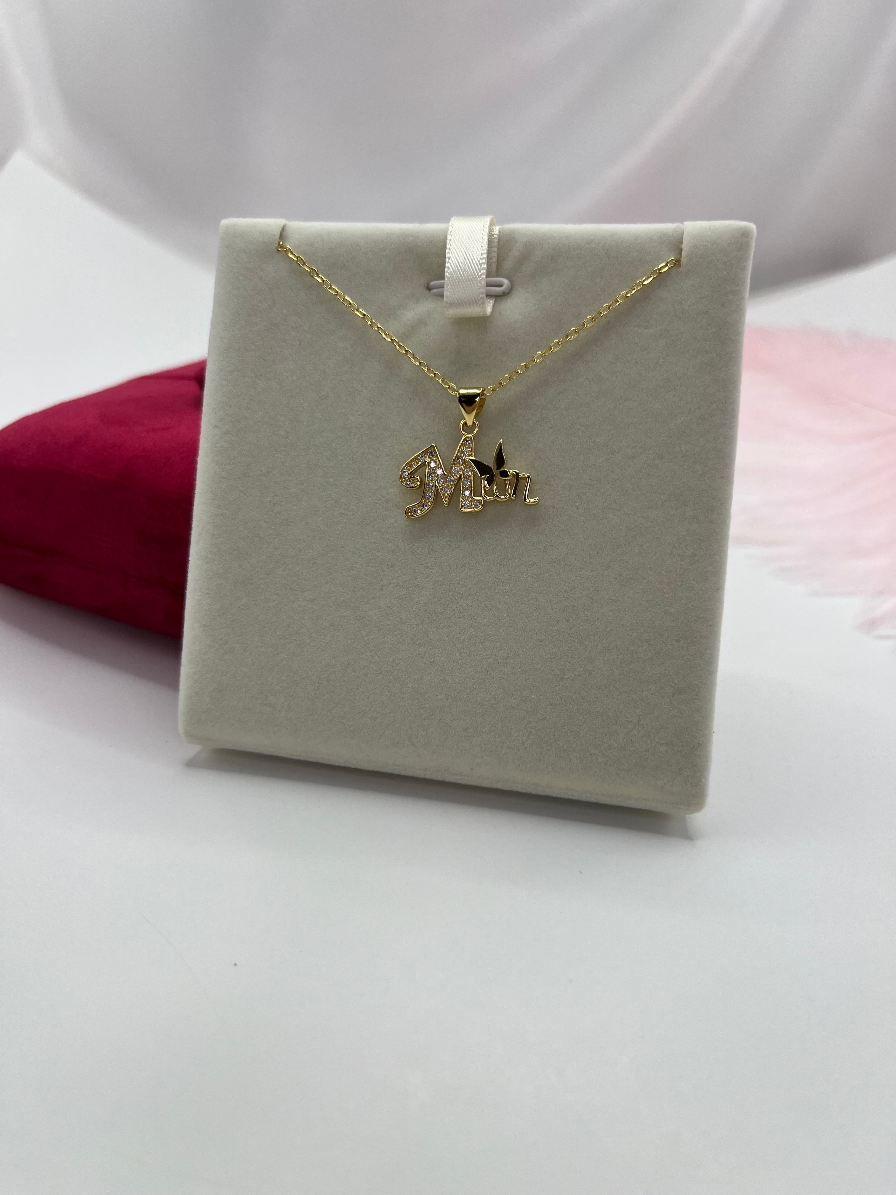 Mothers Necklace, pendant  Real 18K Gold Plated