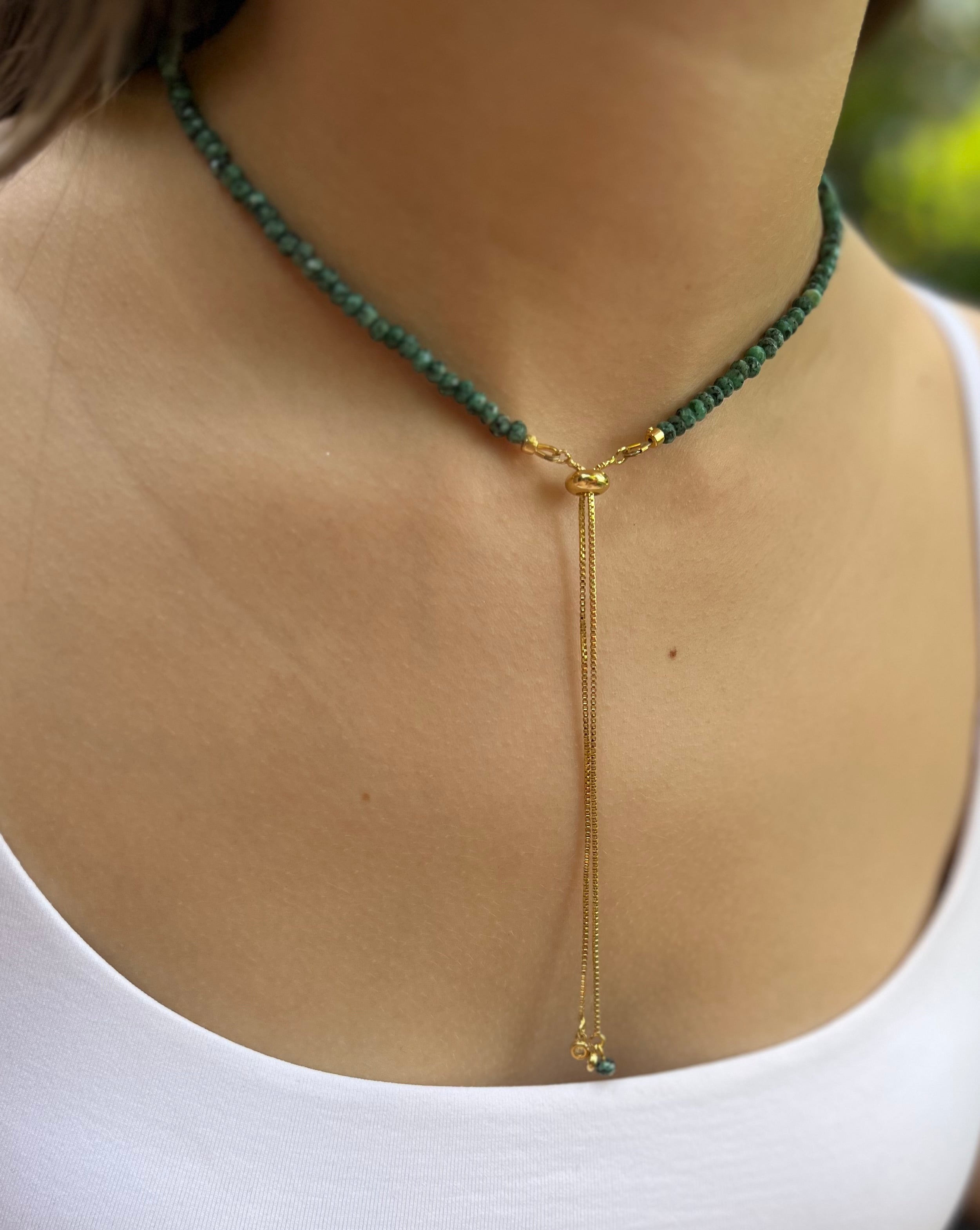 Natural Malaysia Jade Y-Necklace & Earrings Set
