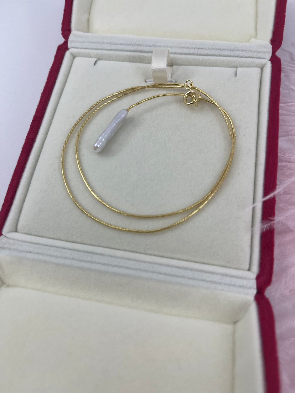 Baroque Pearl Y-Necklace, 18k gold plated