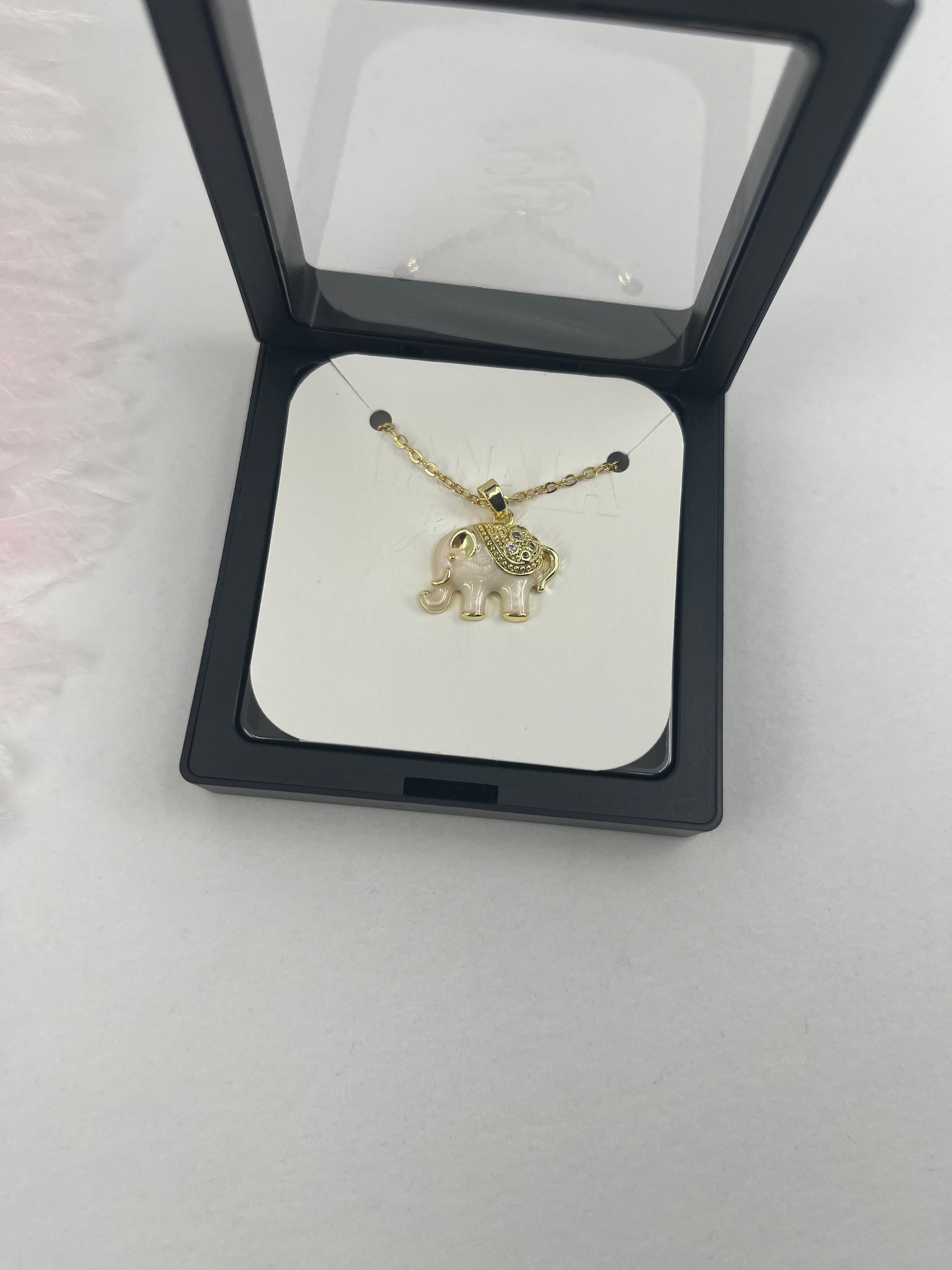 Elephant choker necklace, 18k gold plated