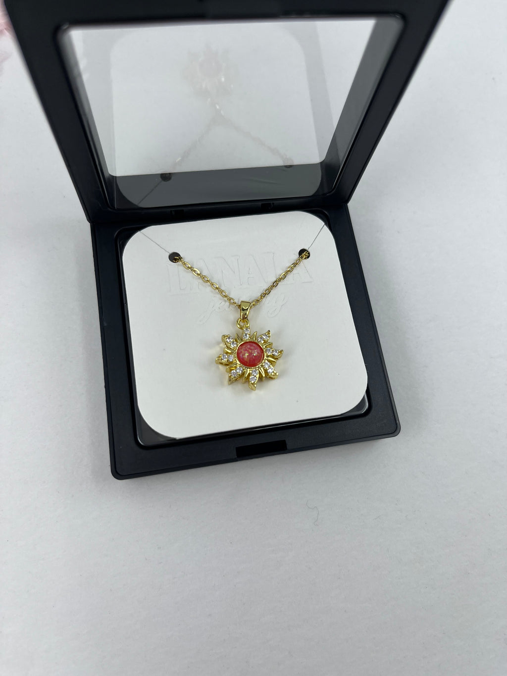 18K Gold Sun Pendant Necklace