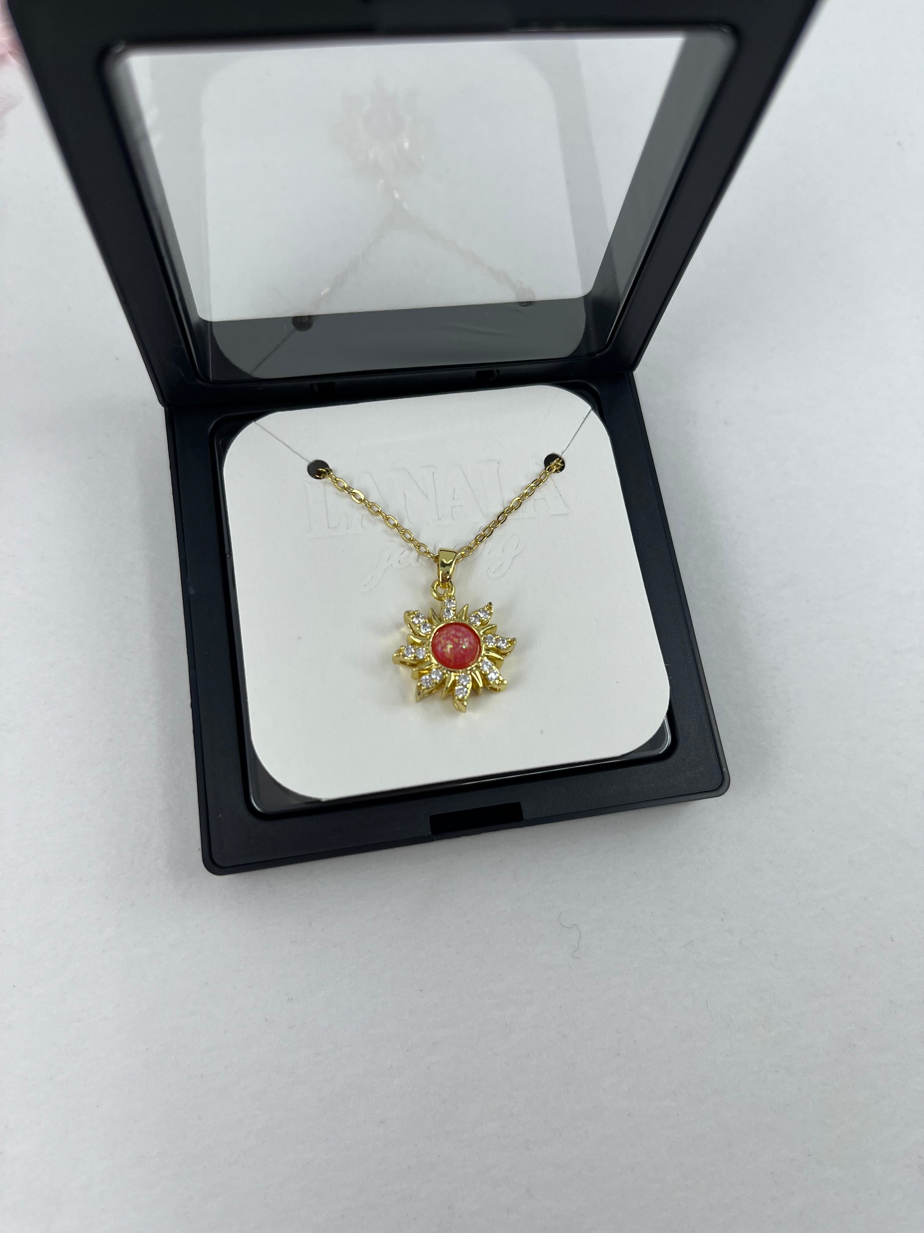 18K Gold Sun Pendant Necklace
