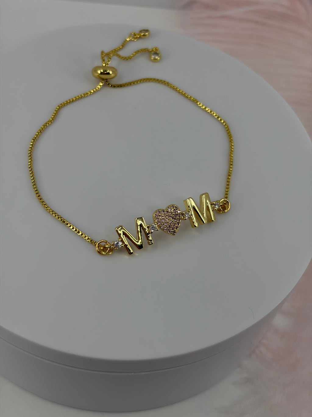 MOM bracelet with slider chain