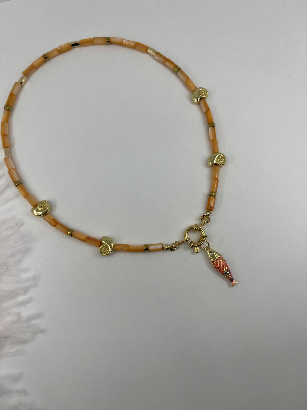 Natural Shell Necklace with Conch/Star/Fish Charm, 18K Gold Plated