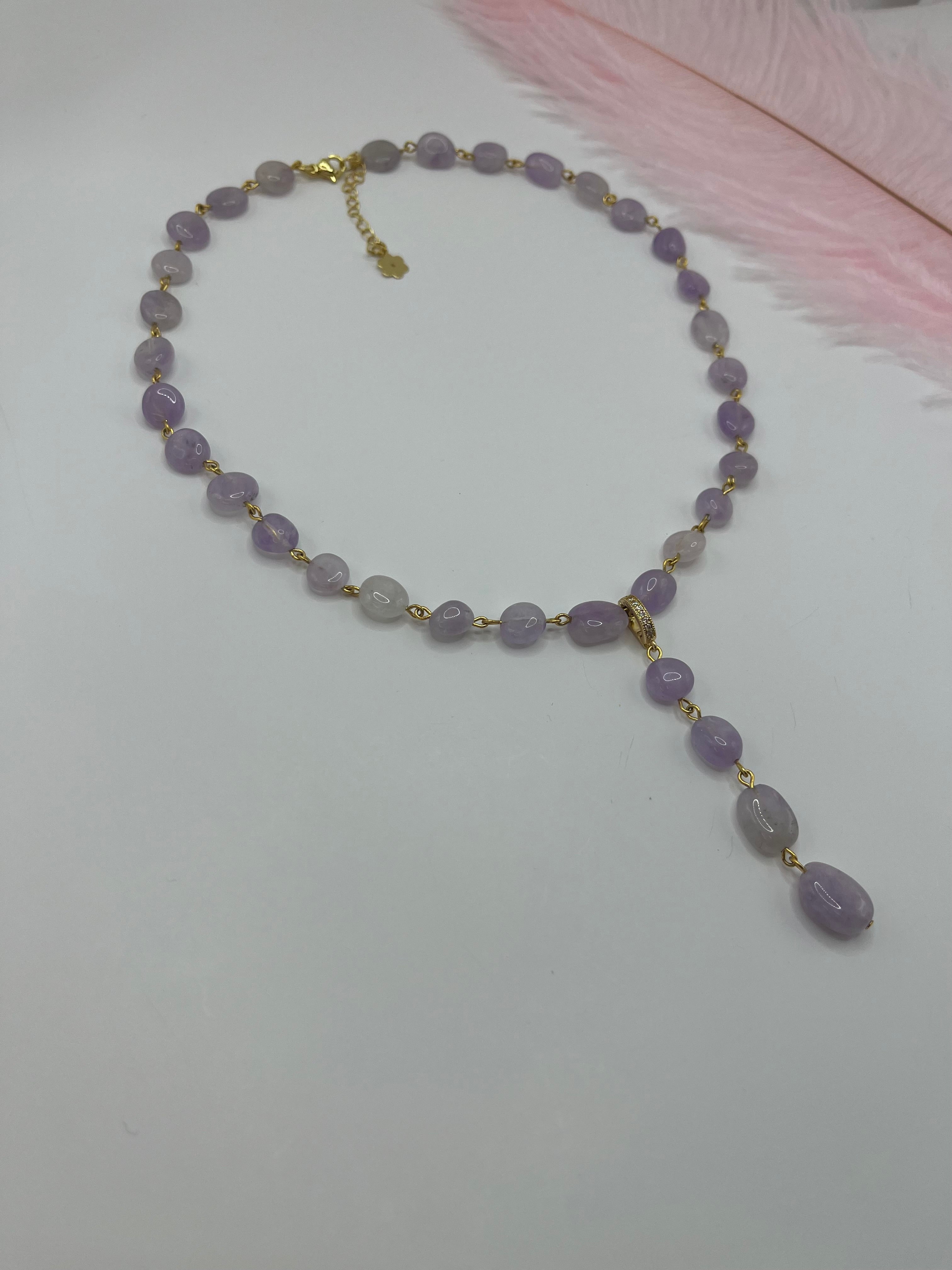 Amethyst 3-in-1 Necklace – Convertible Design, light lilac