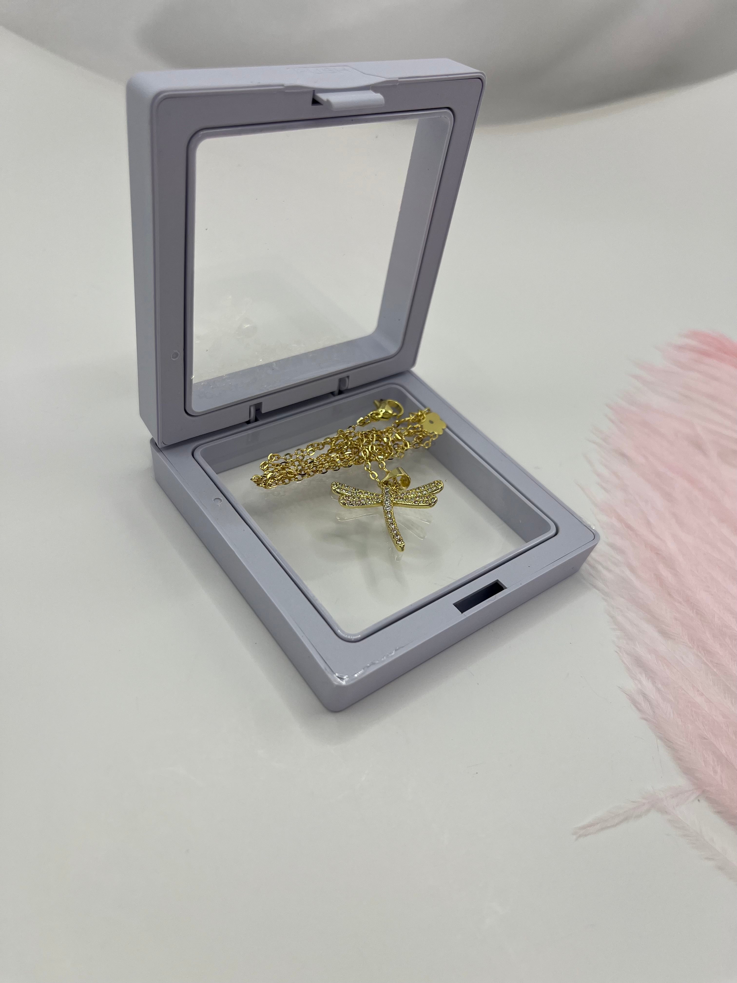 Dragonfly Necklace, pendant  Real 18K Gold Plated