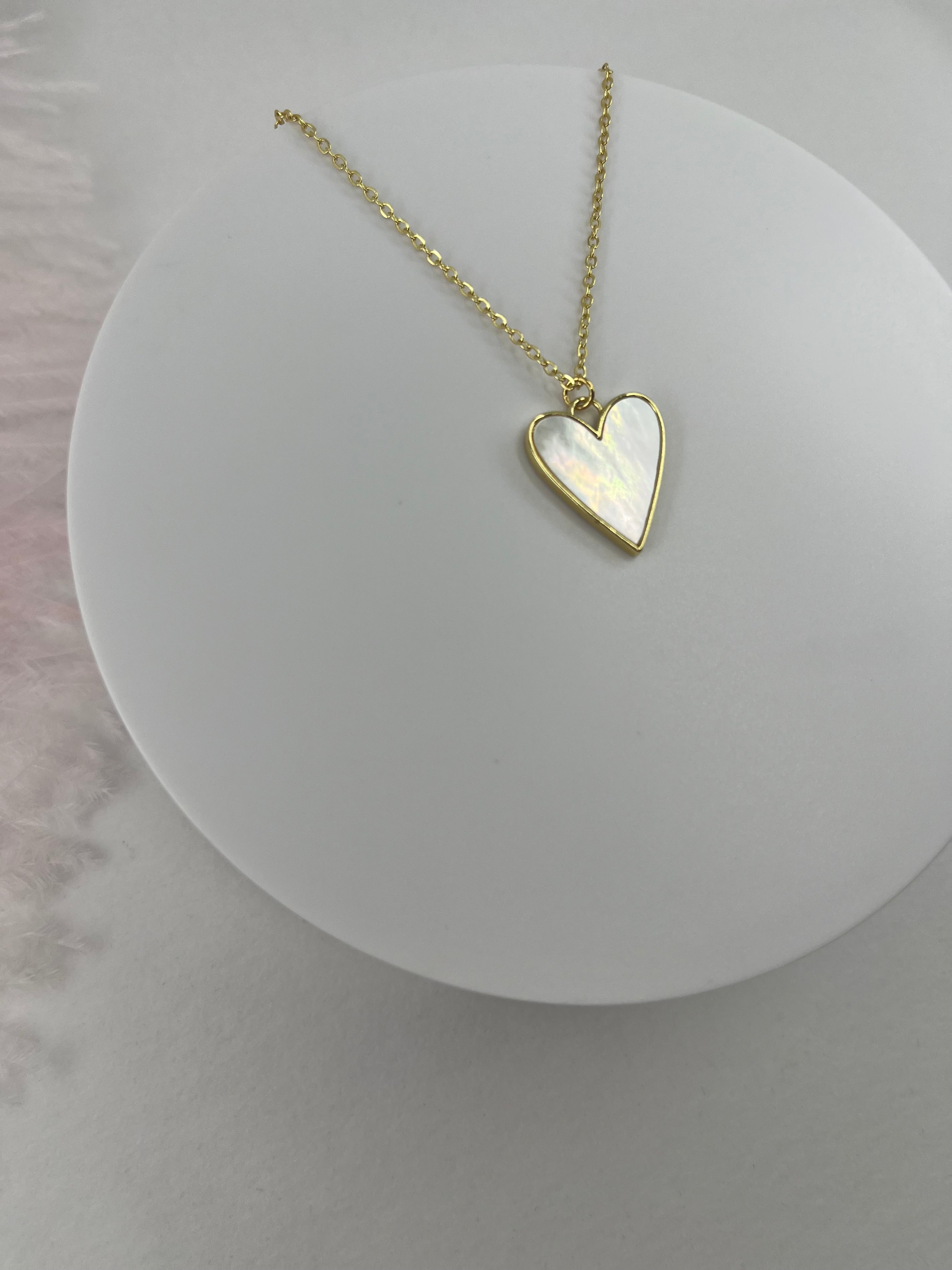Heart Shell Necklace, Real 16K Gold Plated