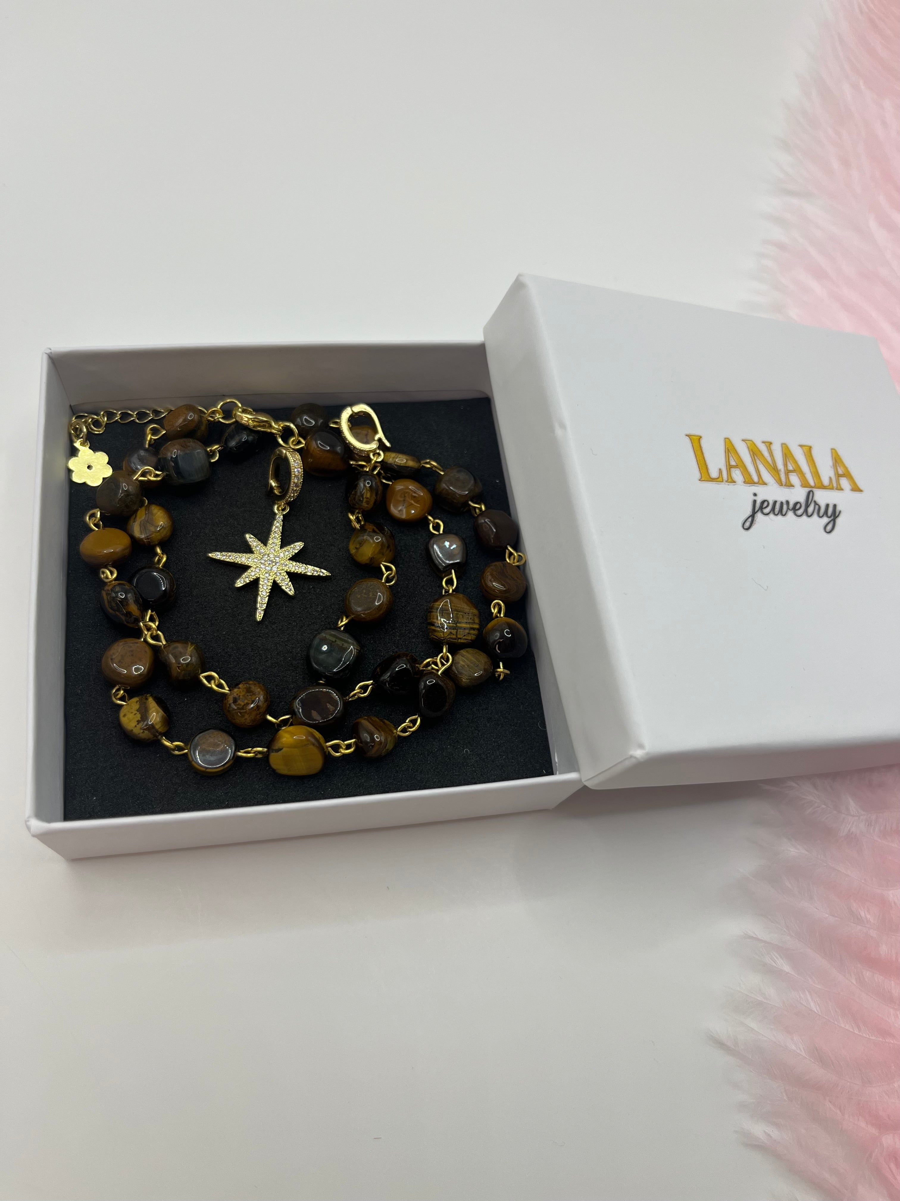 Natural Tiger Eye 3-in-1 Necklace – Transformable Design