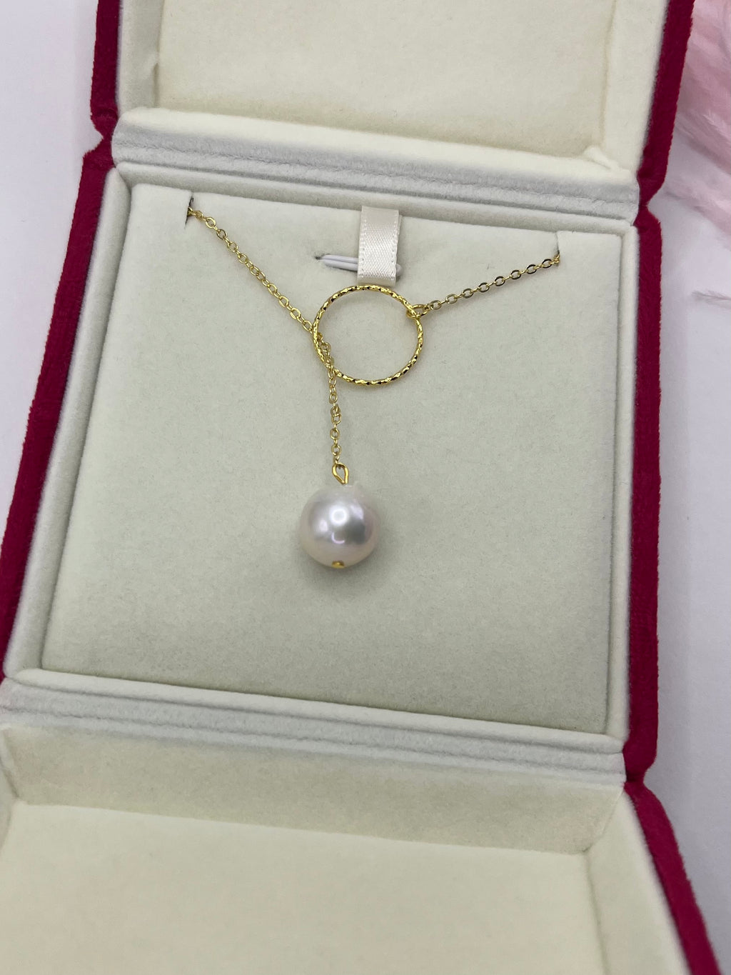 Baroque Pearl Y-Necklace, 18k gold plated