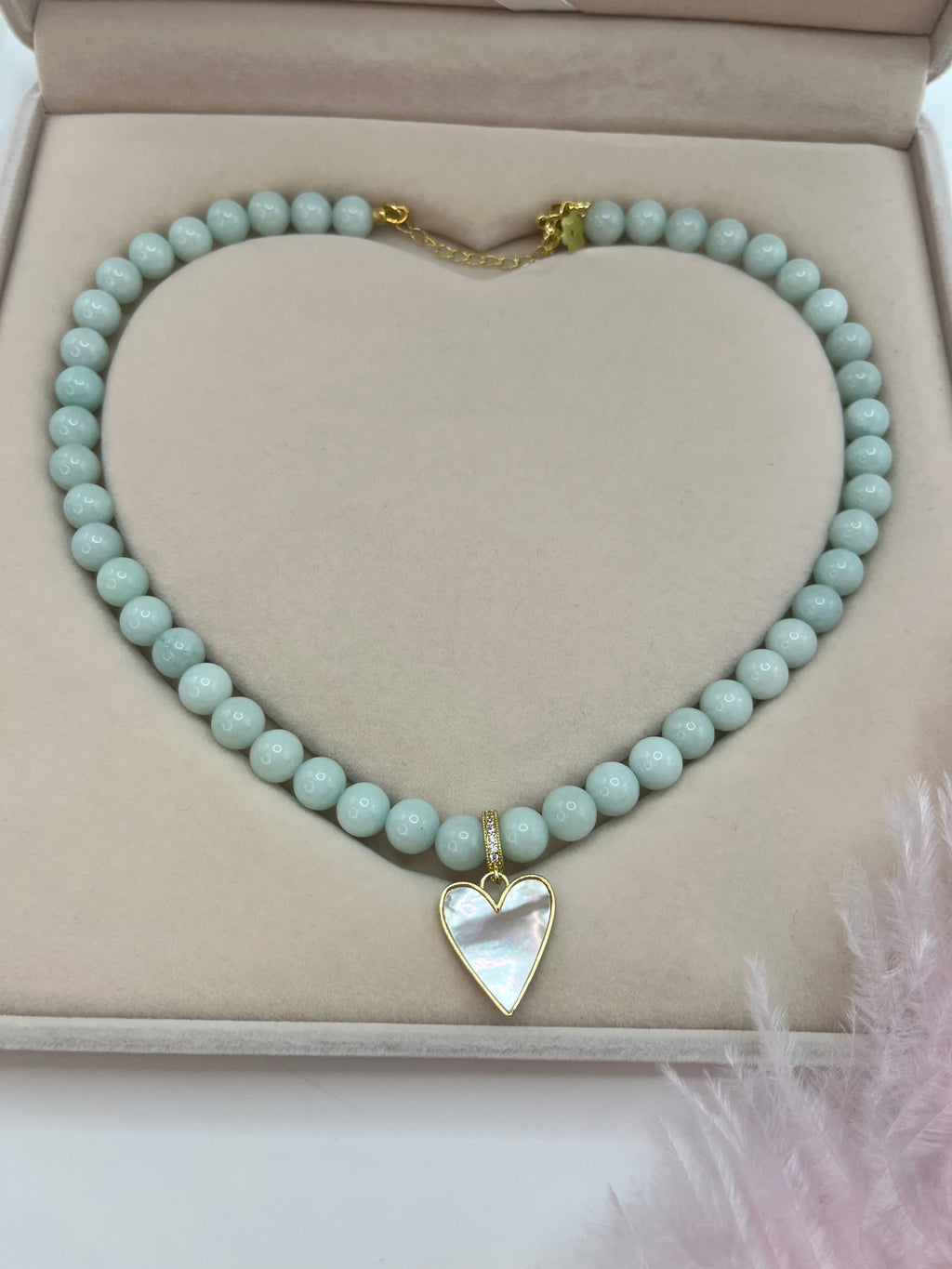 Natural Malaysia Jade Necklace with 18K Gold Heart Pendant