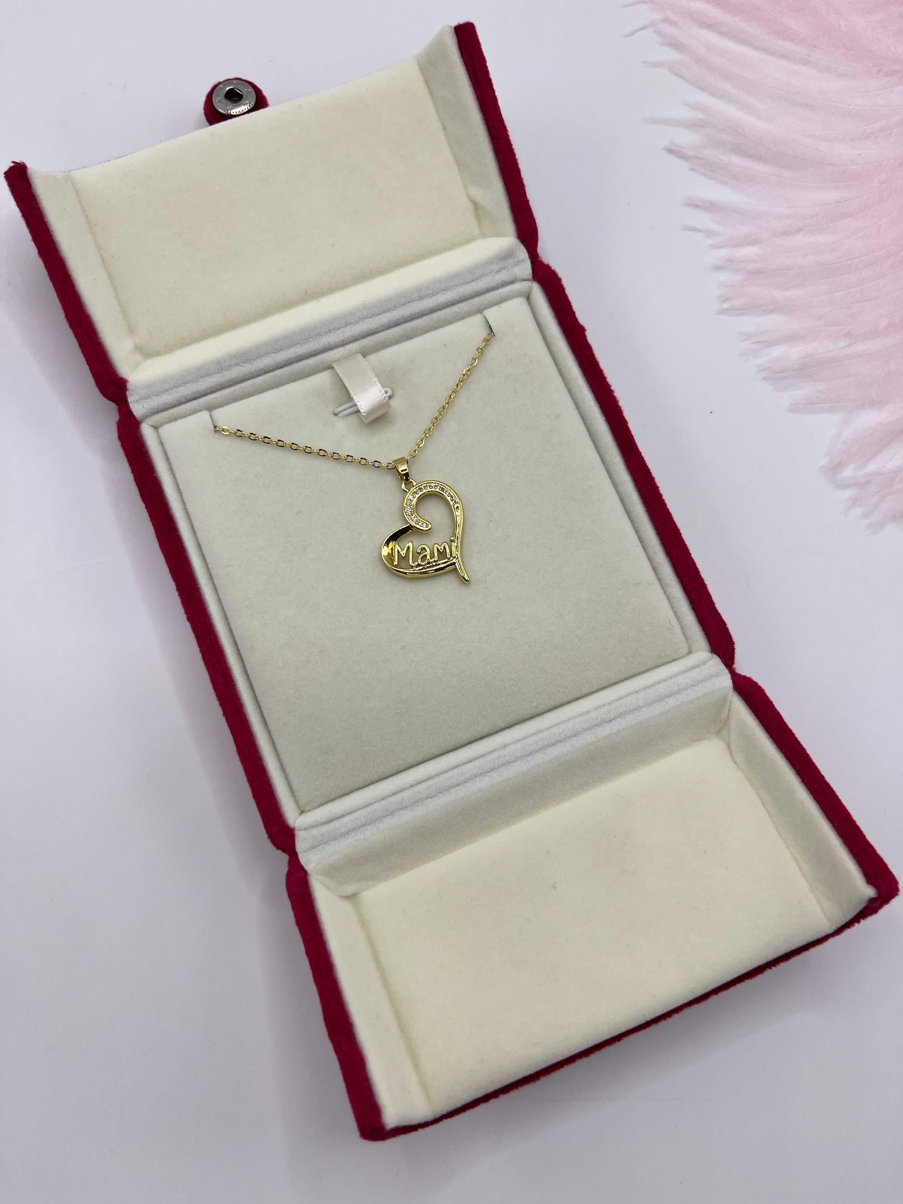 Mothers Necklace, Heart pendant  Real 18K Gold Plated