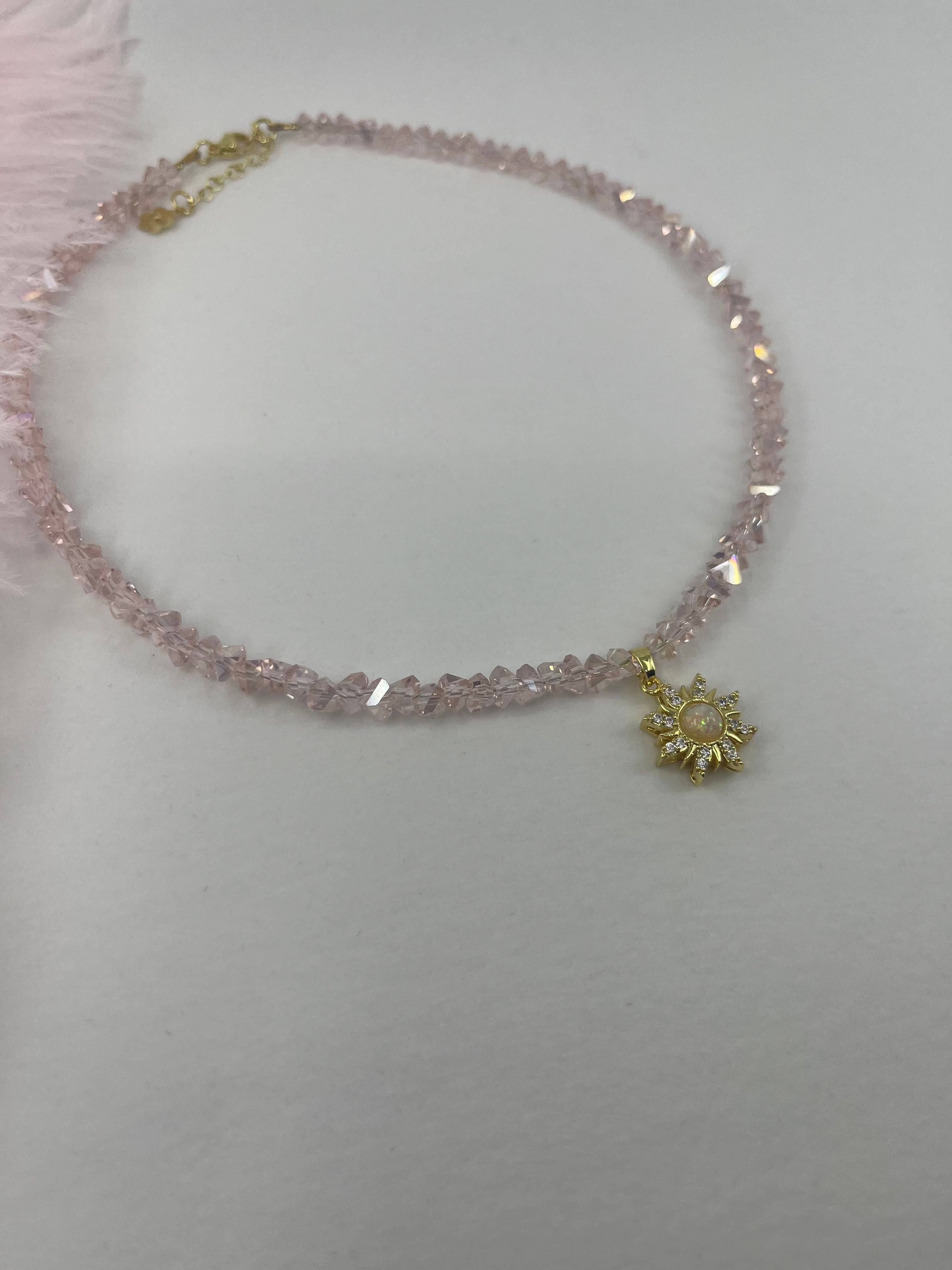 Sun Crystal Choker Necklace – 18K Gold Plated