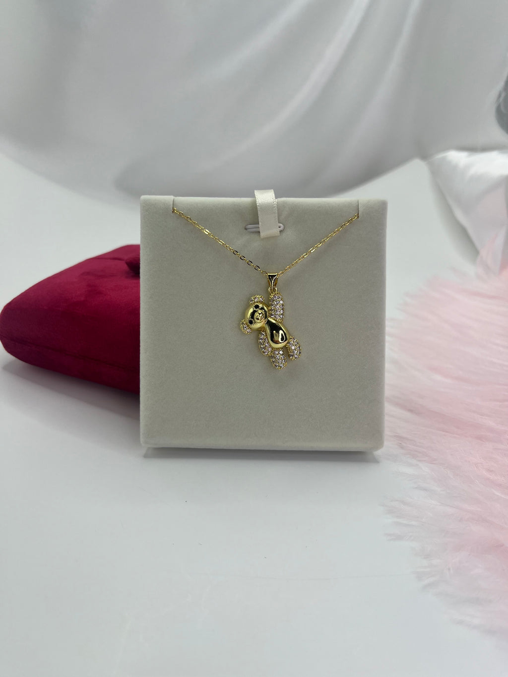 Teddy Bear Necklace, pendant  Real 16K Gold Plated