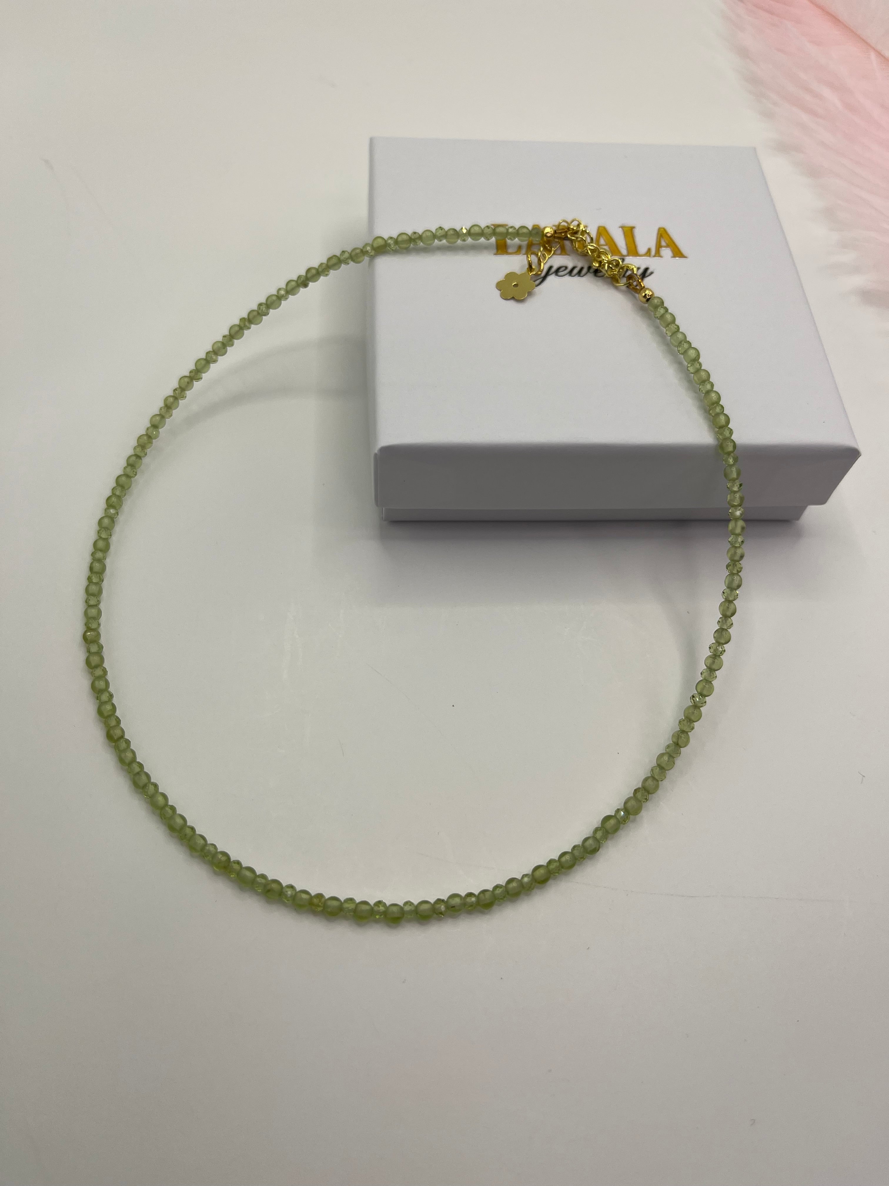 Peridot Necklace: 18K Gold Plated clasp