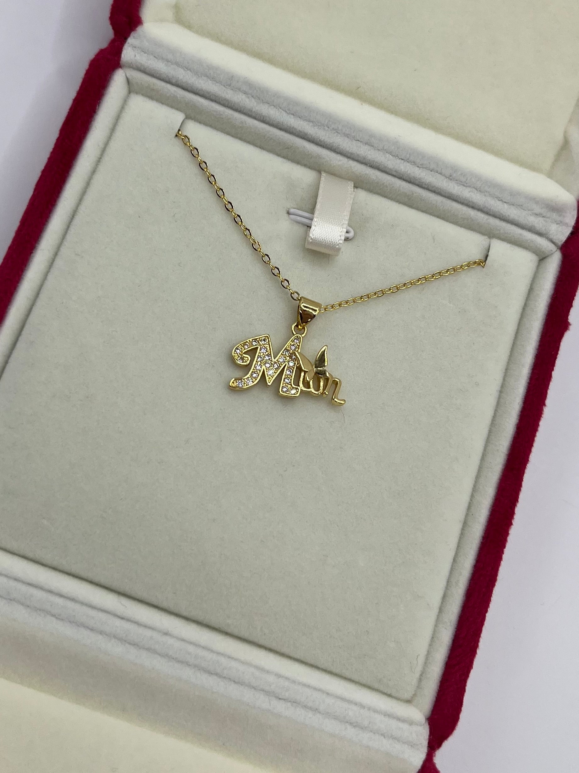 Mothers Necklace, pendant  Real 18K Gold Plated