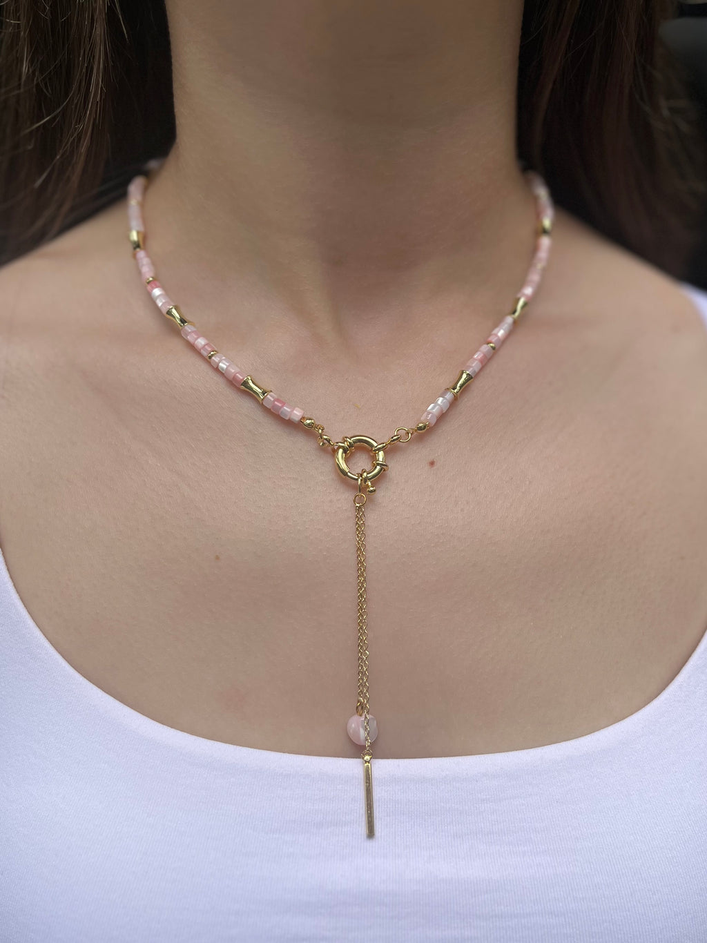 Pink Shell Y-Necklace