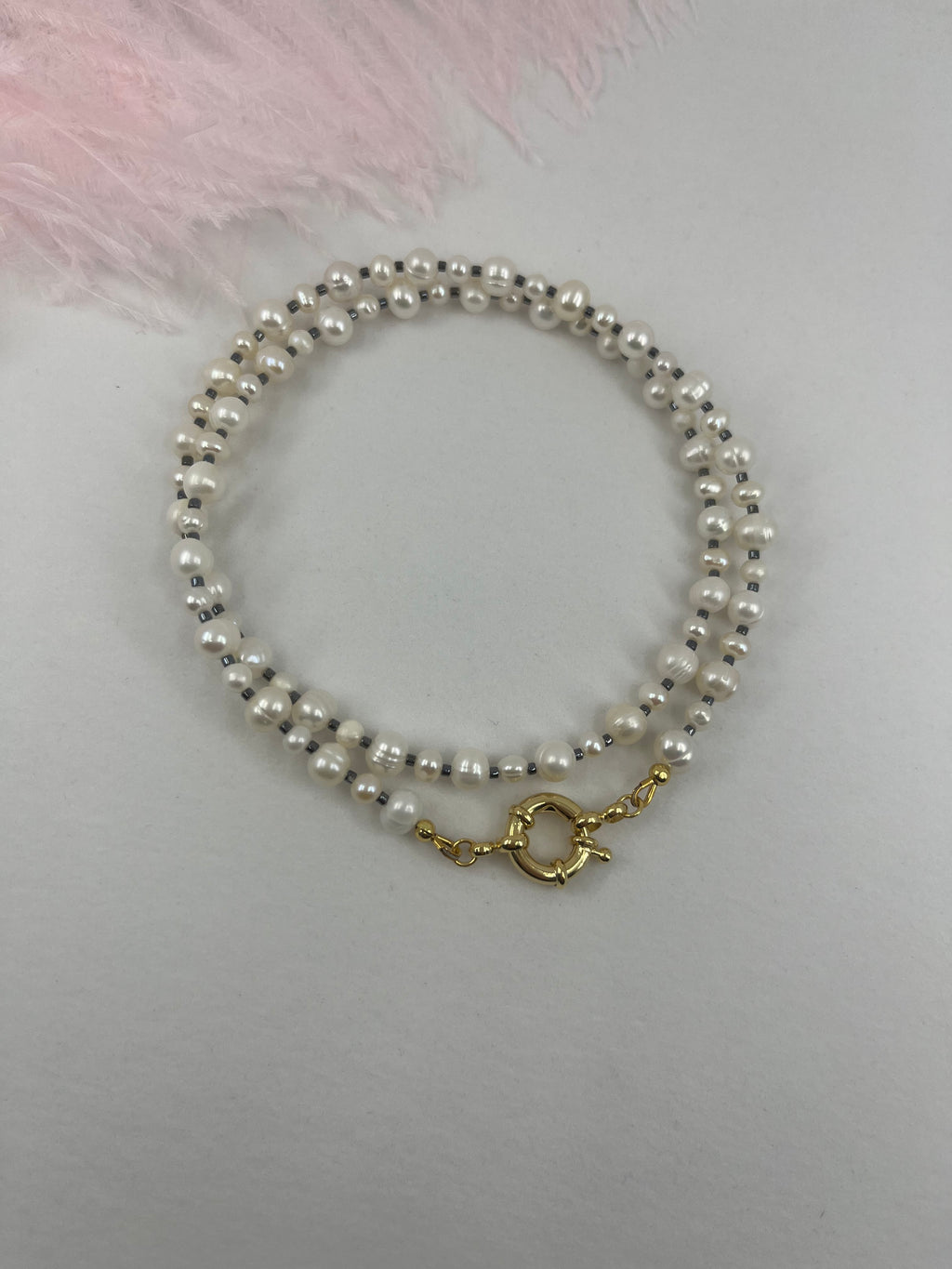 Unisex Freshwater Pearl Necklace – 24k Gold Plated Clasp