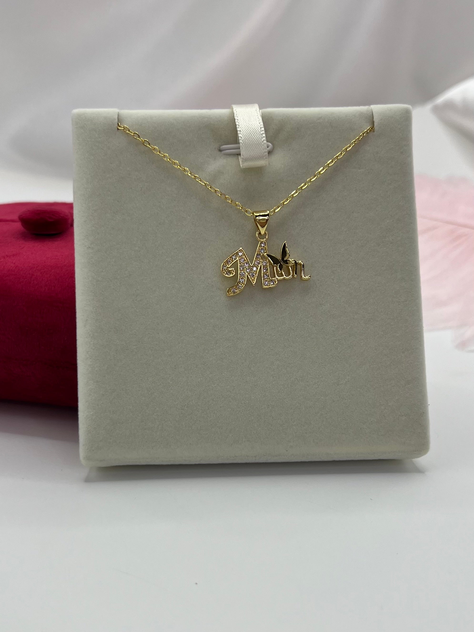 Mothers Necklace, pendant  Real 18K Gold Plated