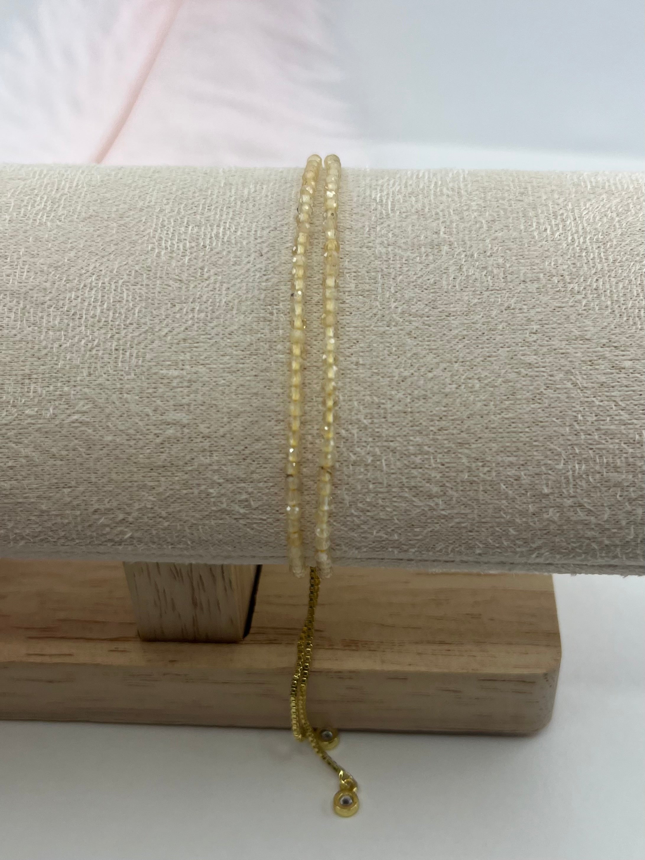 Citrine layered bracelet with 18K Gold Plated slider