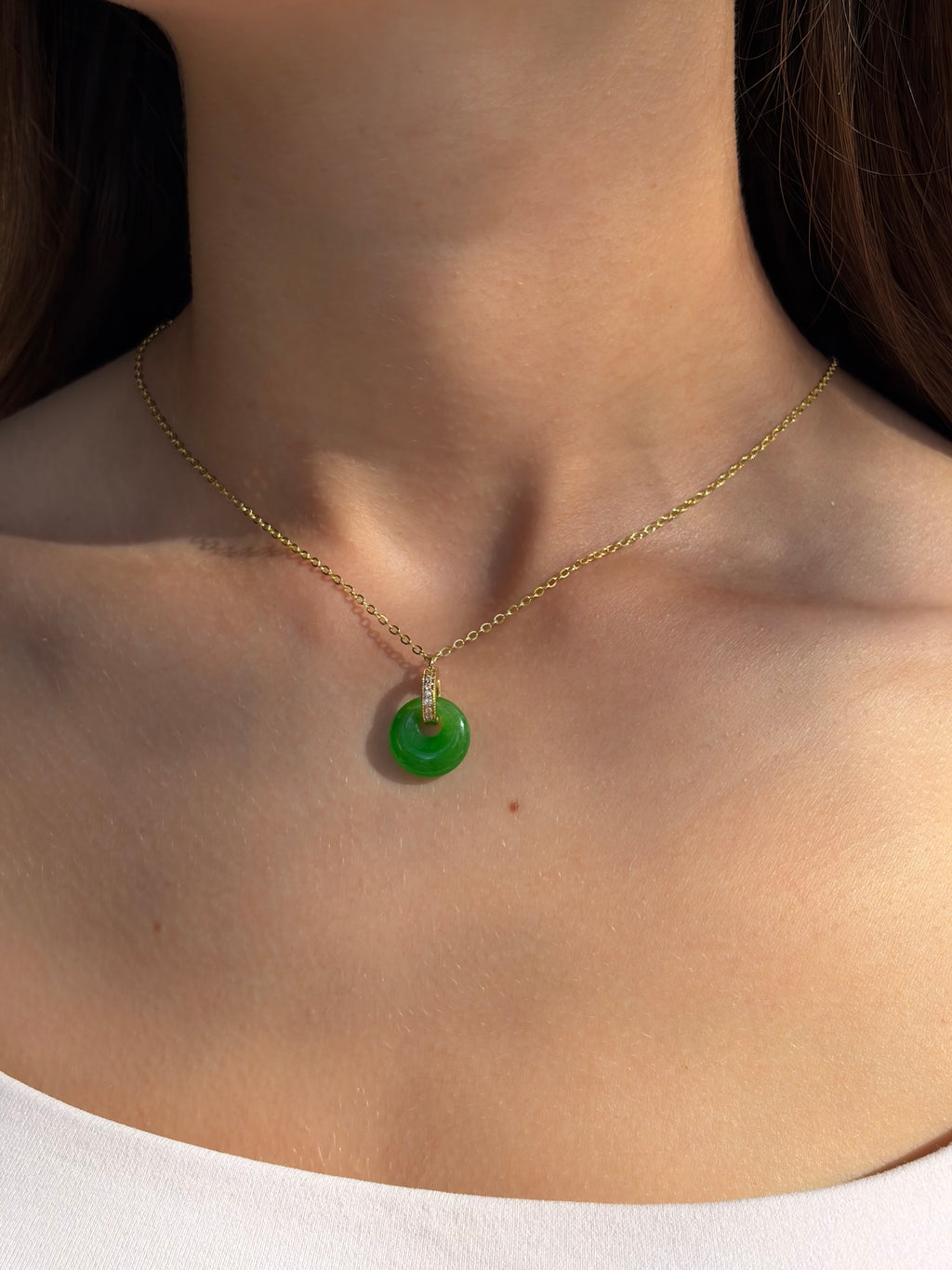 Malaysia Jade Donut Earrings and Necklace