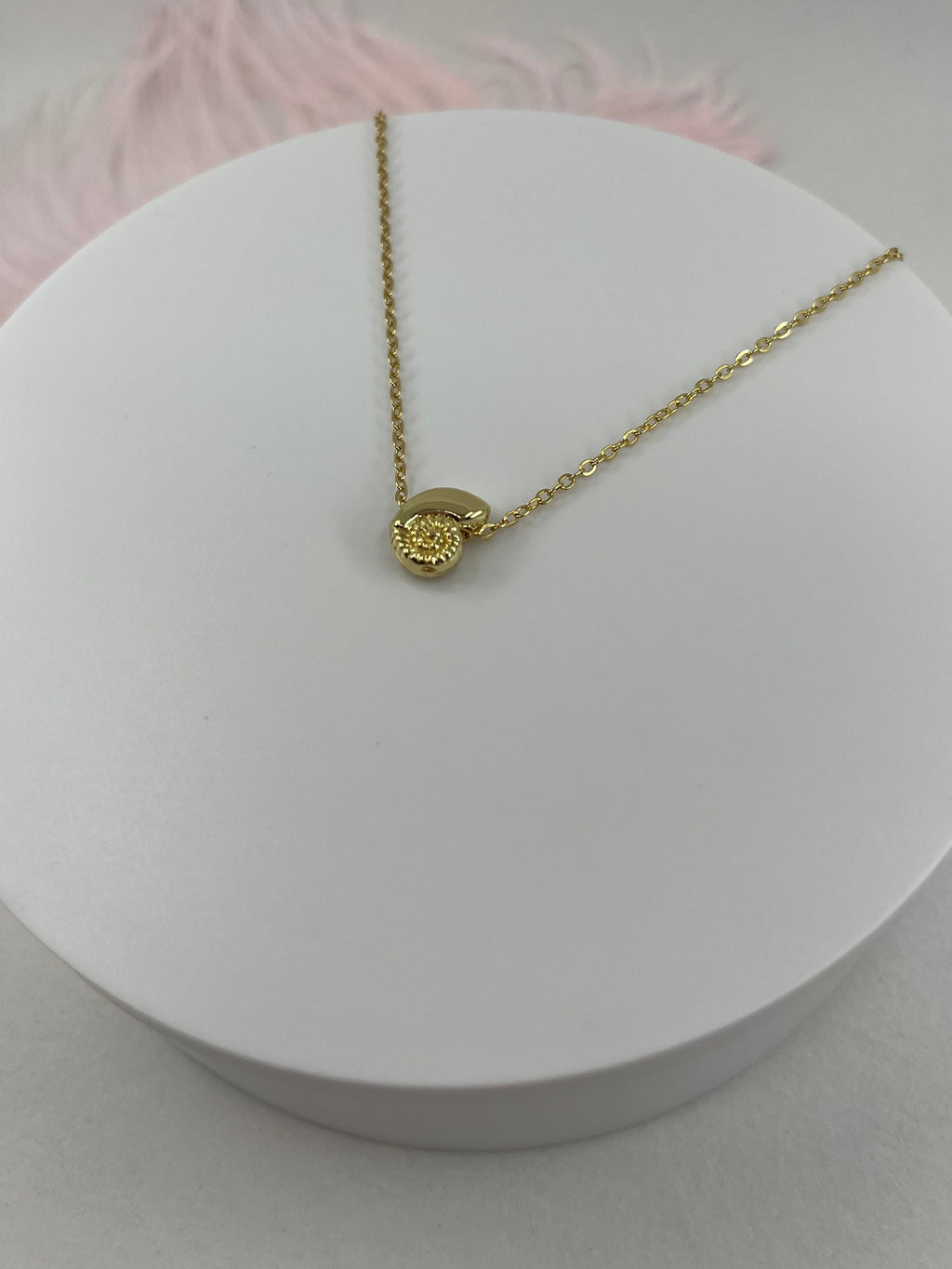 Necklace with 14K Gold shell pendant
