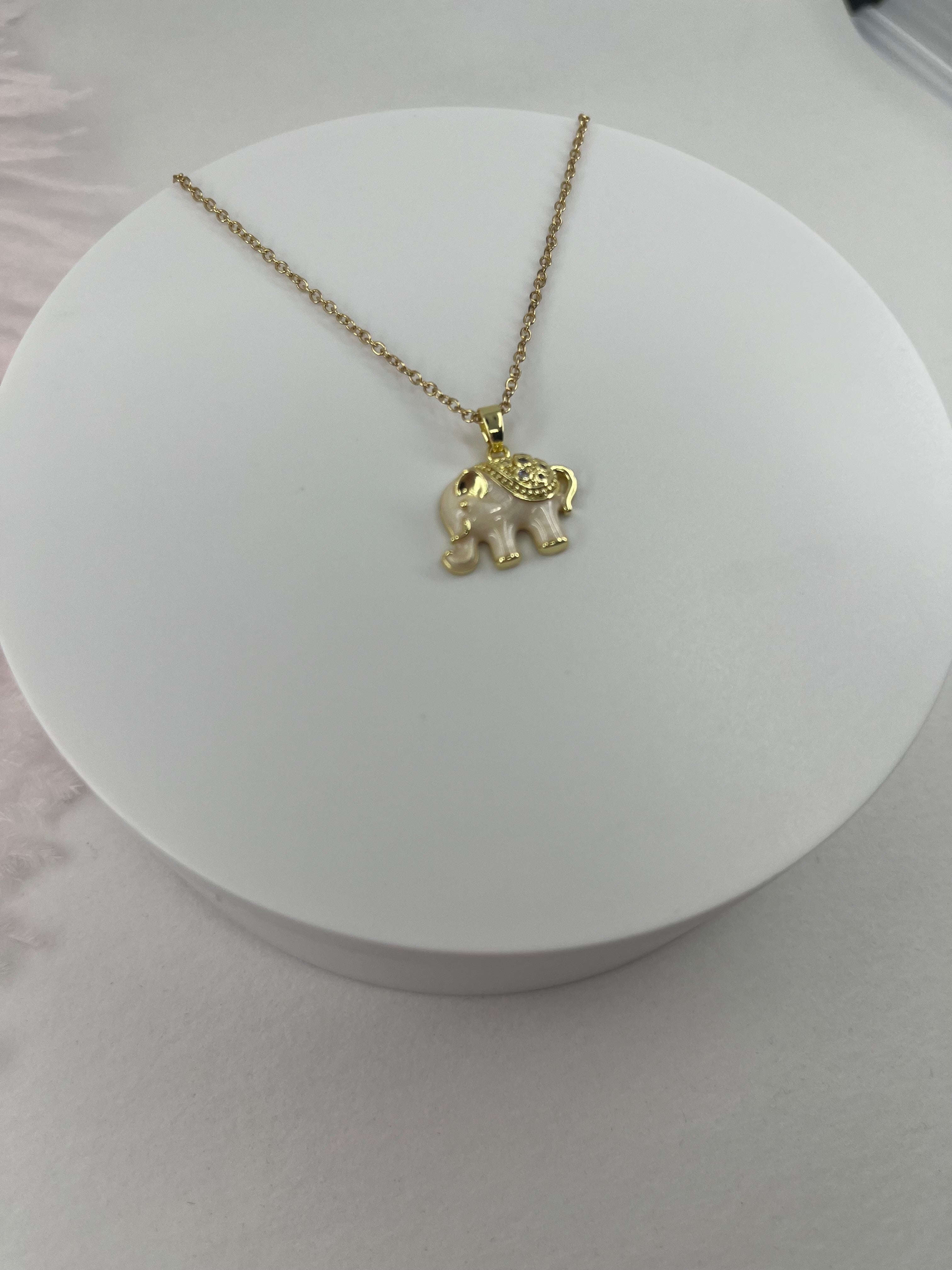 Elephant choker necklace, 18k gold plated