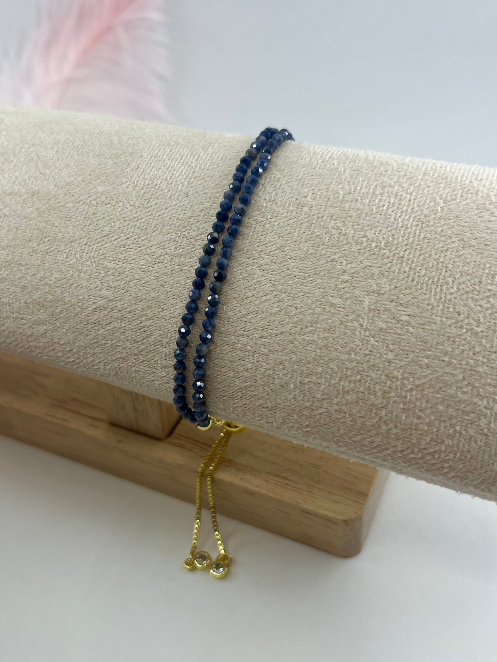 Sapphire layered bracelet with 18K Gold Plated slider