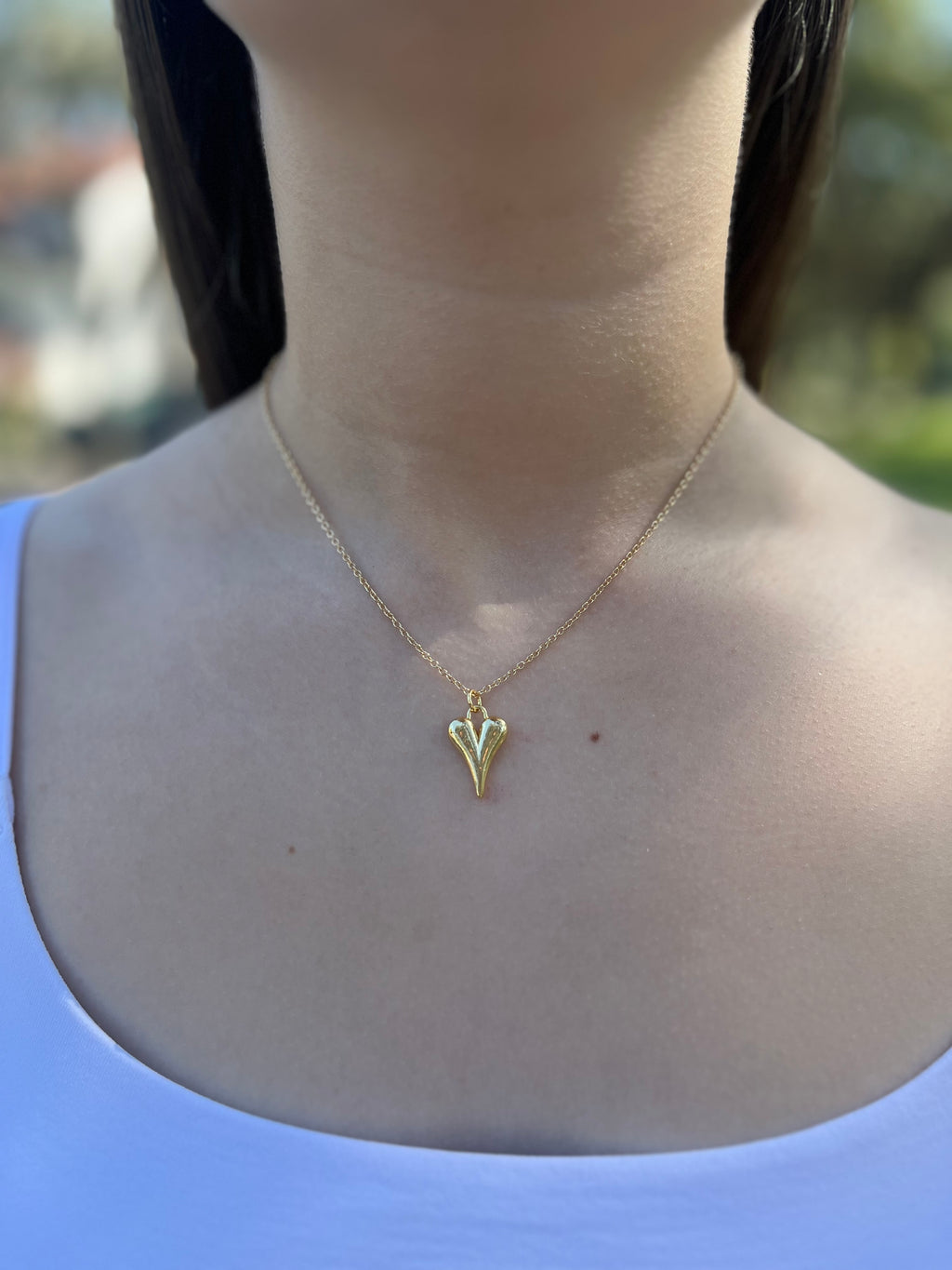 Heart Necklace, Real 18K Gold Plated
