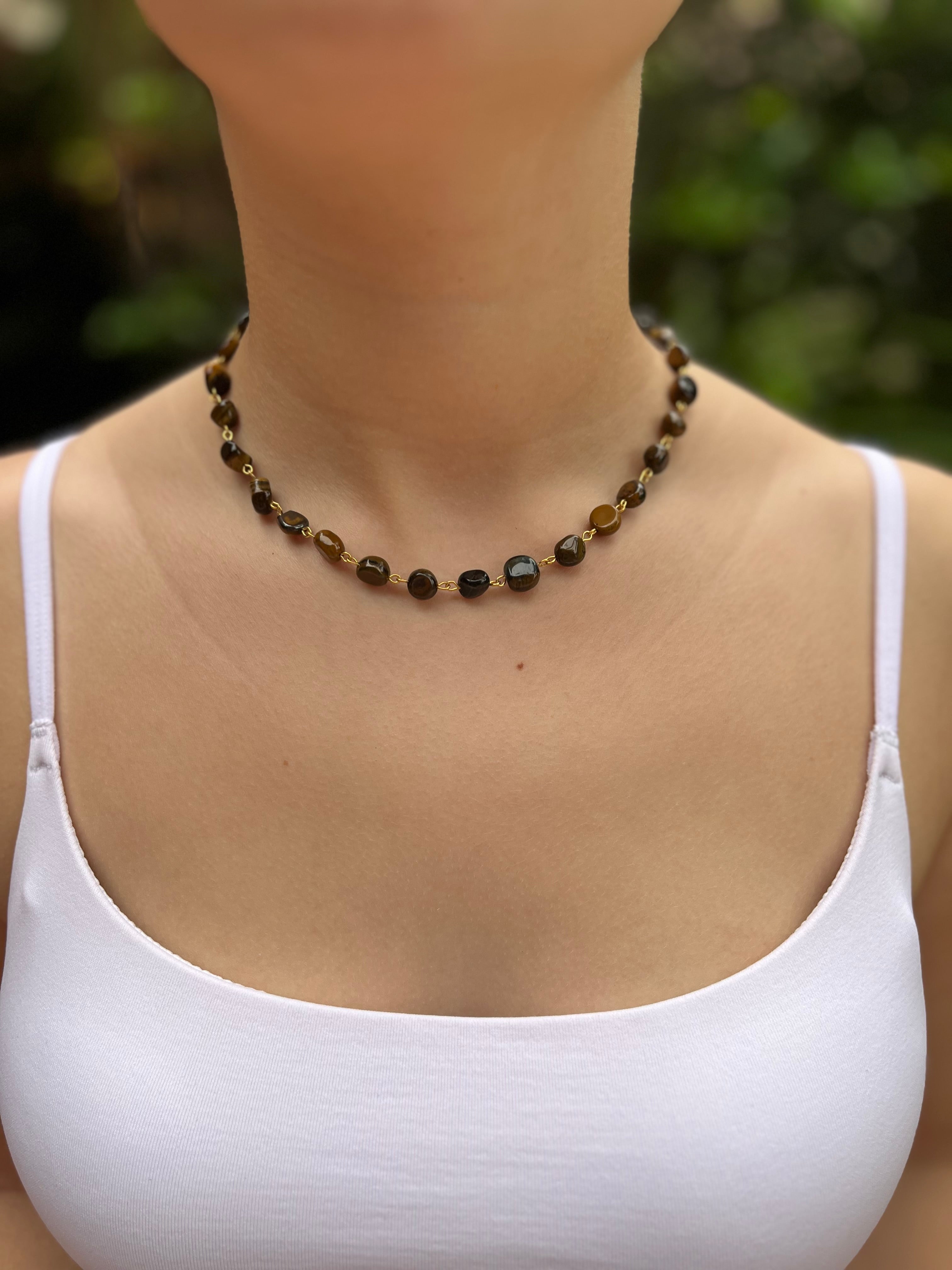 Natural Tiger Eye 3-in-1 Necklace – Transformable Design