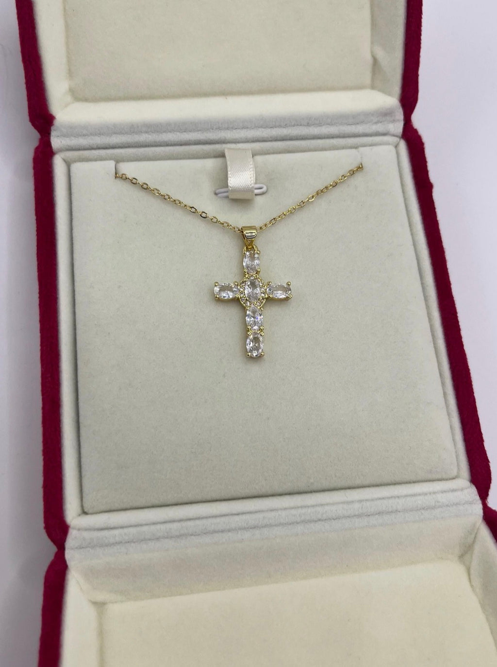 Cross Necklace, Real 18K Gold Plated