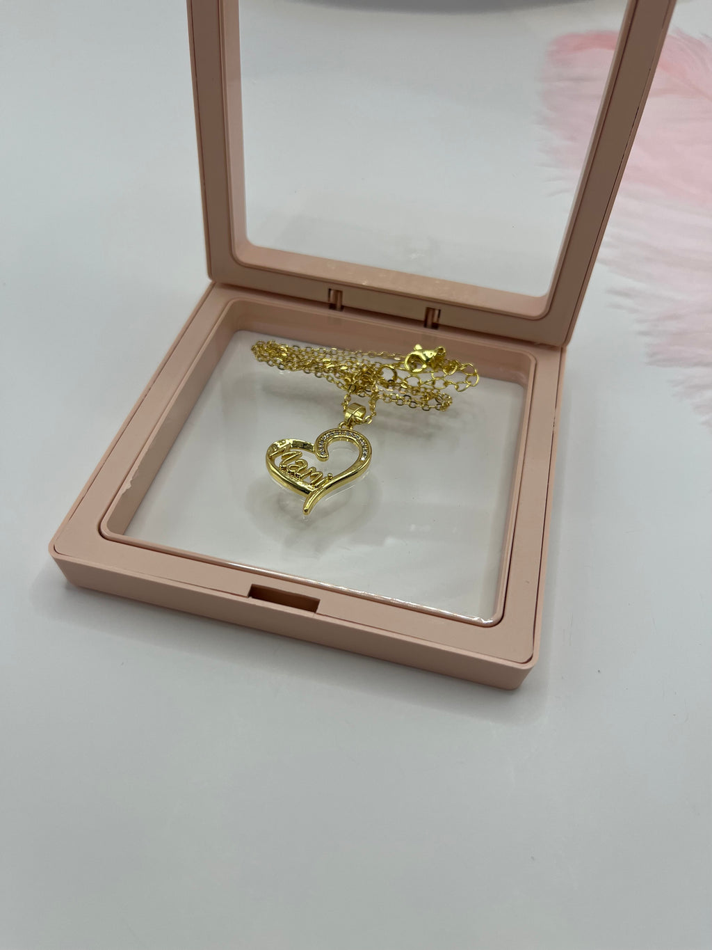 Mothers Necklace, Heart pendant  Real 18K Gold Plated