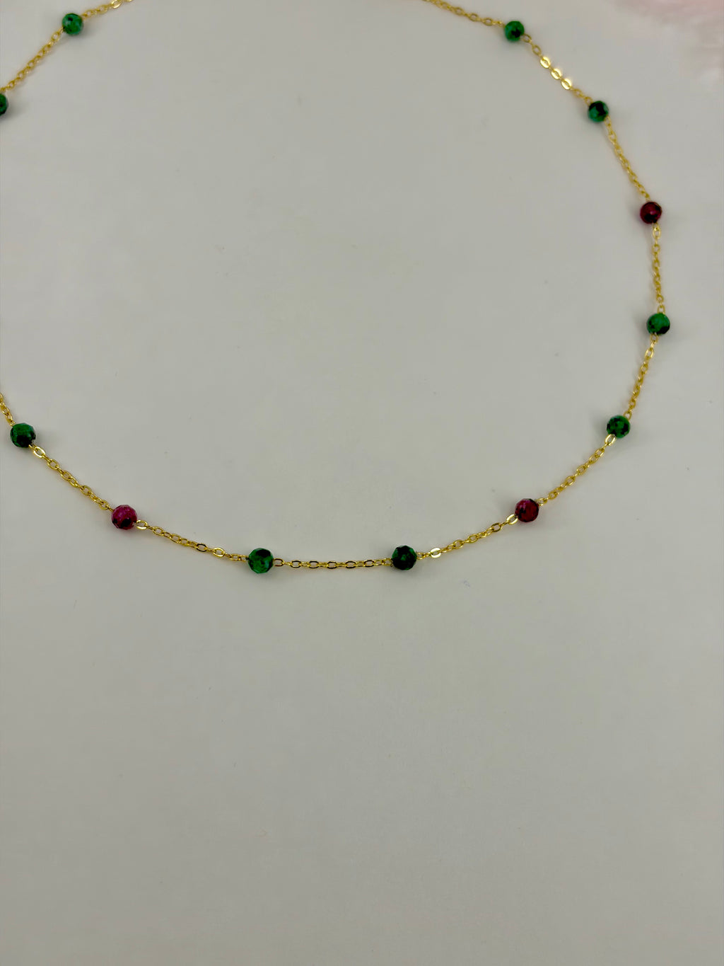 Epidote Necklace, 18K Gold Plated