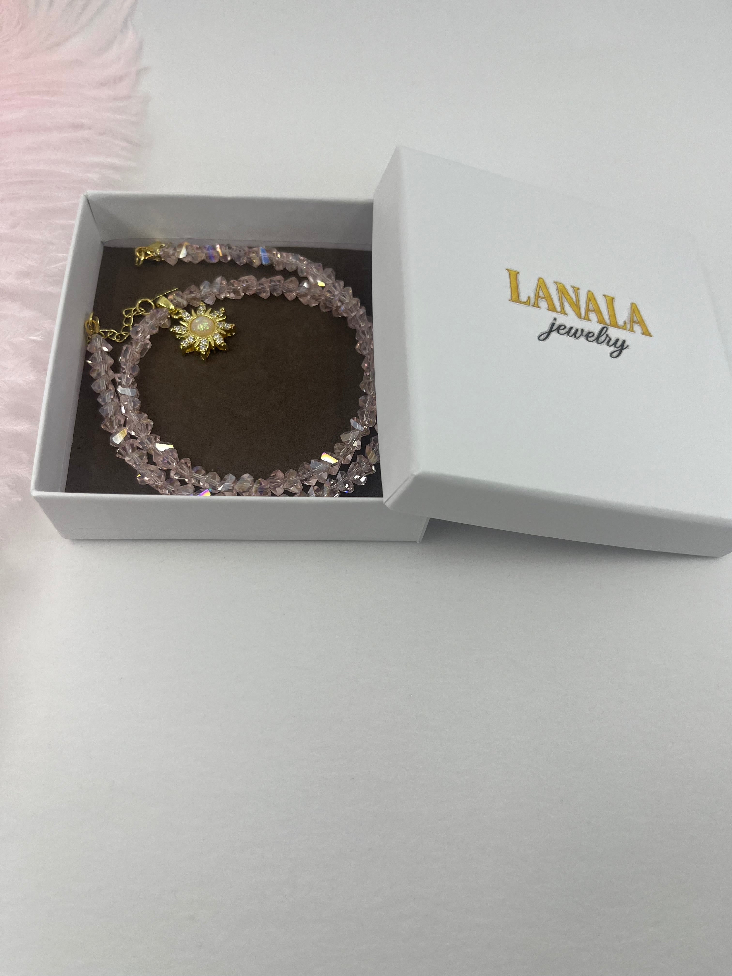 Sun Crystal Choker Necklace – 18K Gold Plated