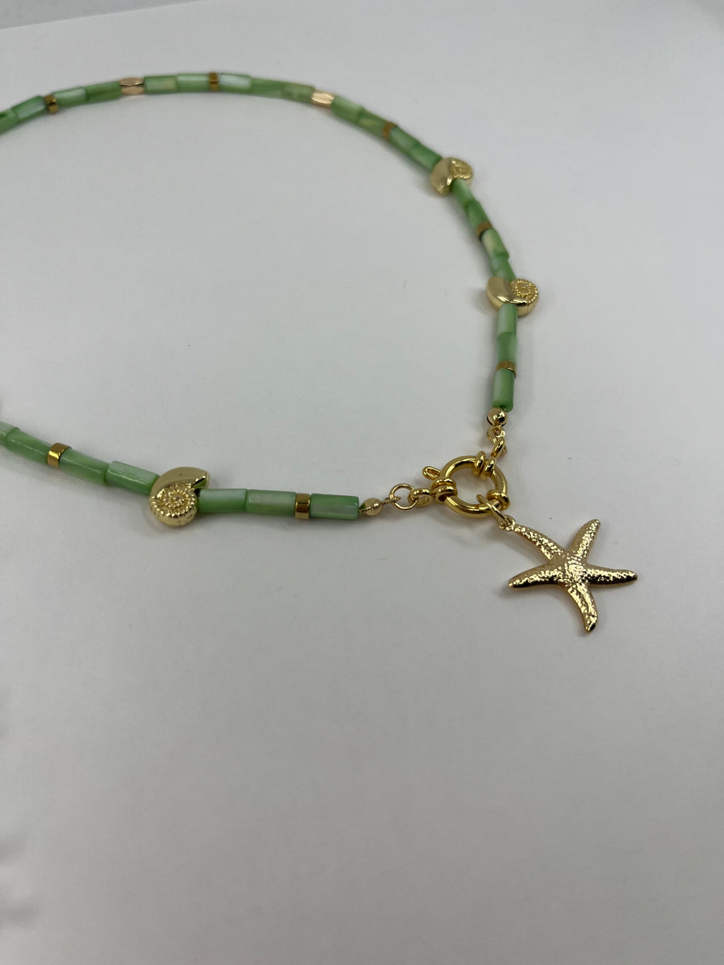 Natural Shell Necklace with Conch/Star/Fish Charm, 18K Gold Plated