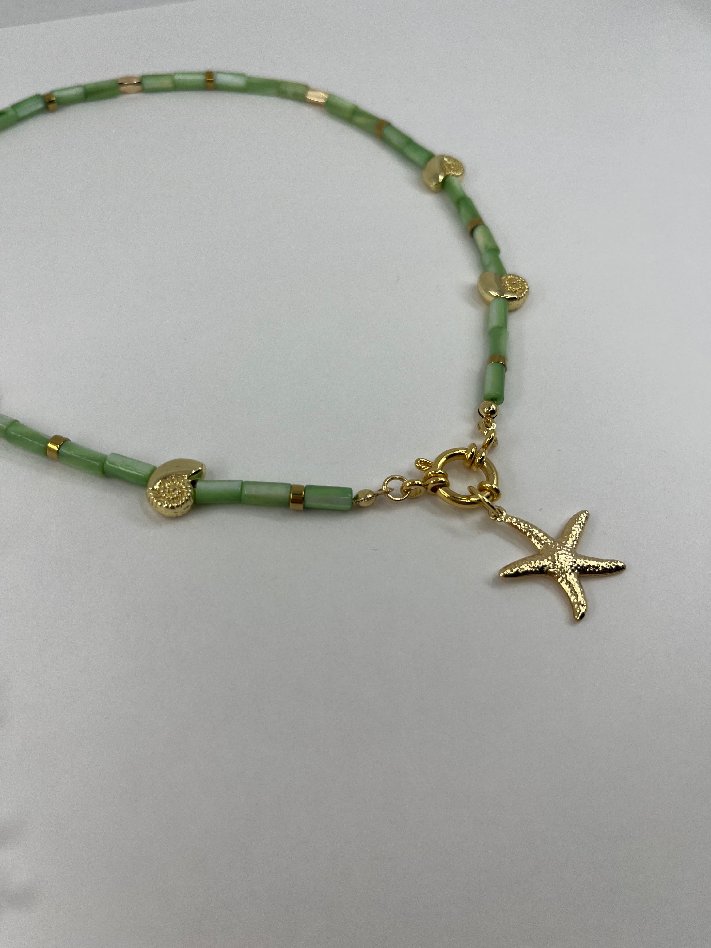 Natural Shell Necklace with Conch/Star/Fish Charm, 18K Gold Plated