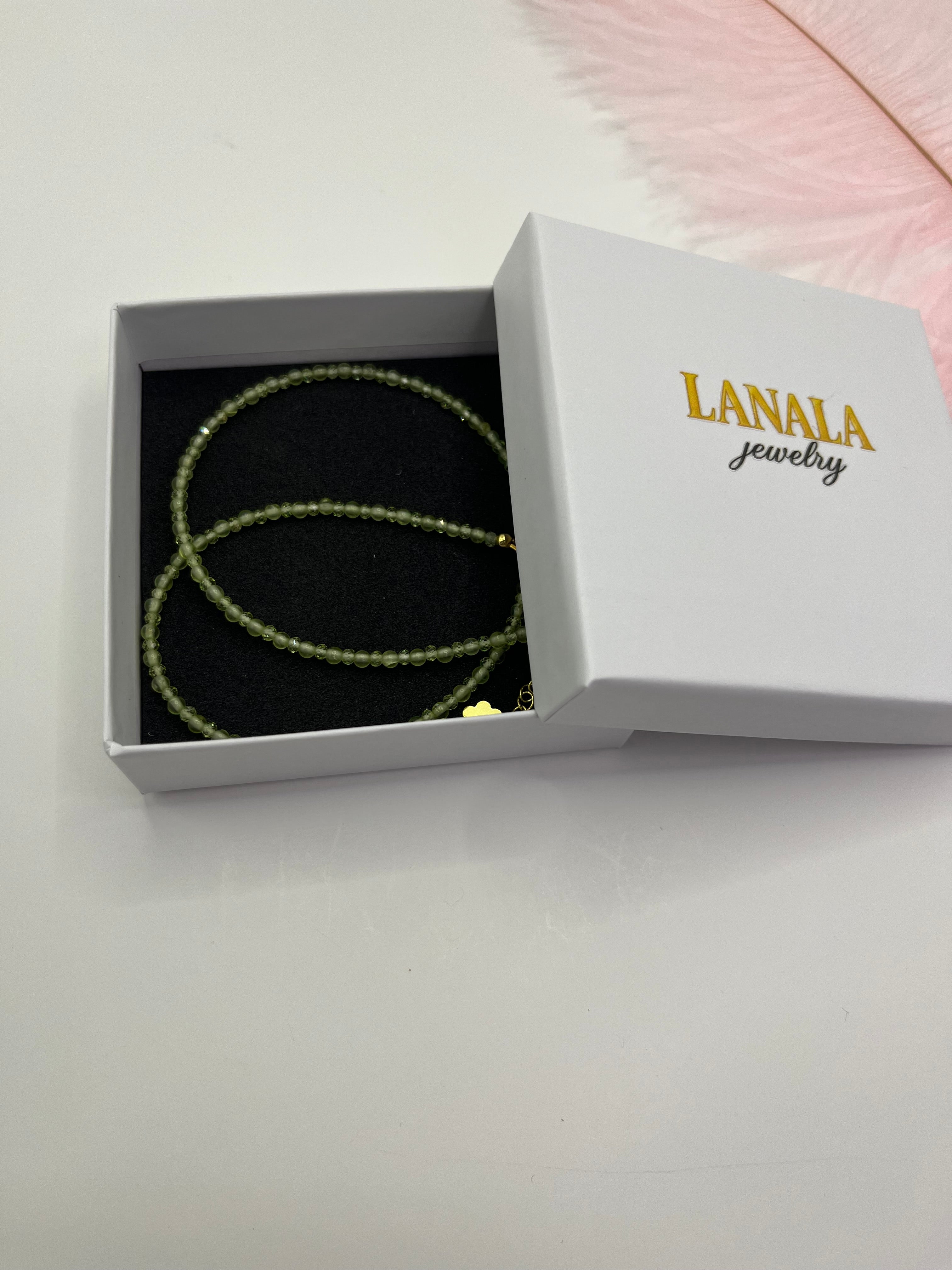 Peridot Necklace: 18K Gold Plated clasp