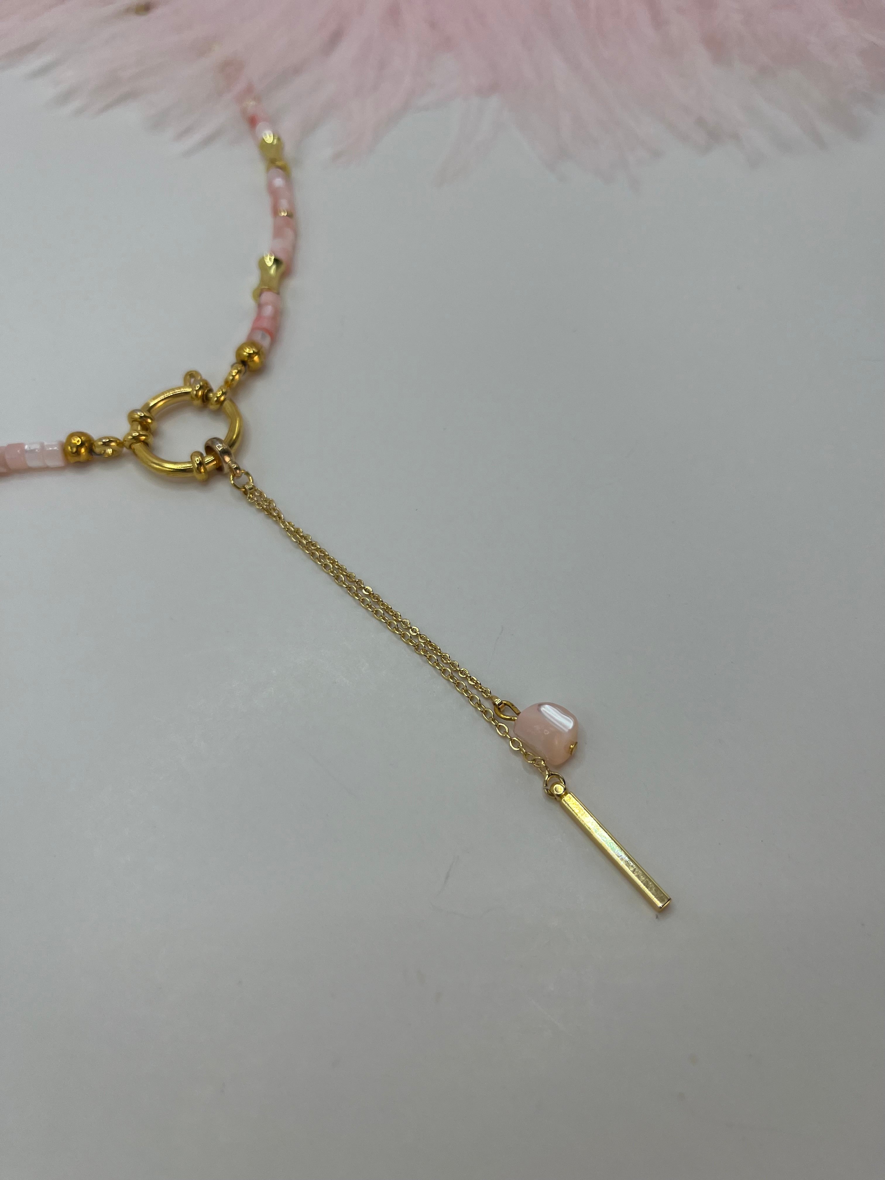 Pink Shell Y-Necklace